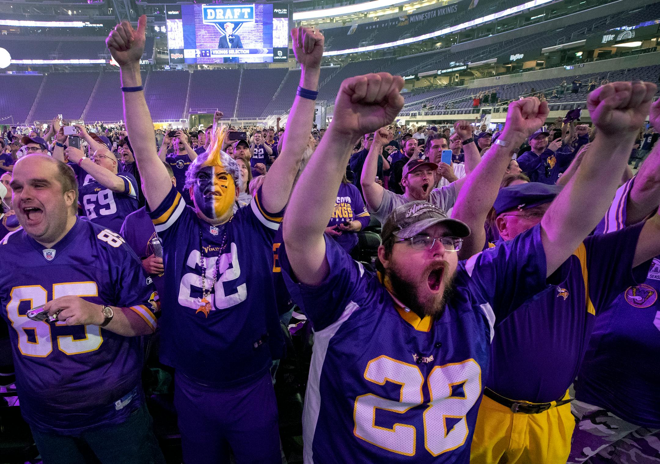 Vikings fans reacted after the team selected North Carolina State offensive lineman Garrett Bradbury with their first pick