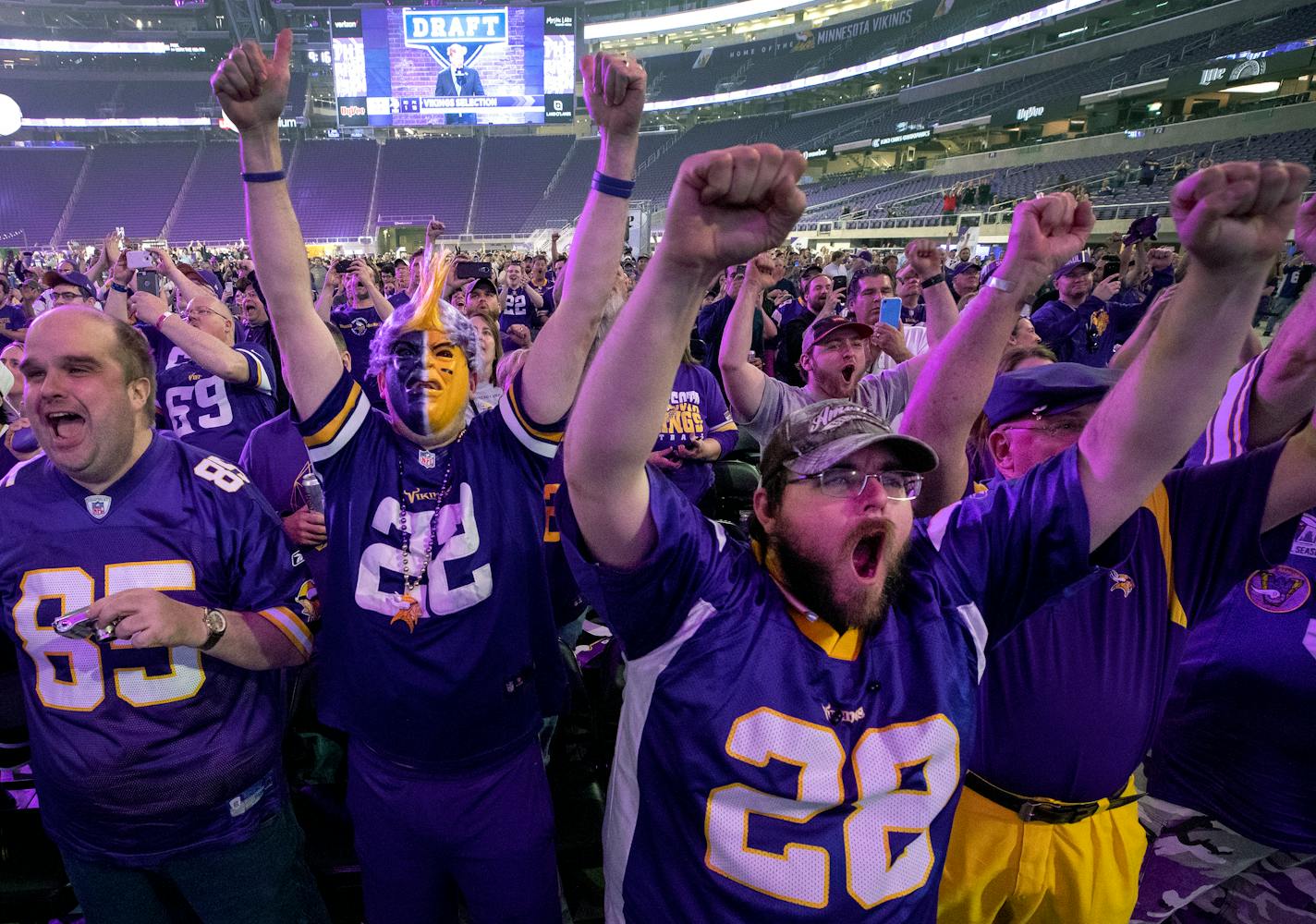 Vikings fans reacted after the team selected North Carolina State offensive lineman Garrett Bradbury with their first pick