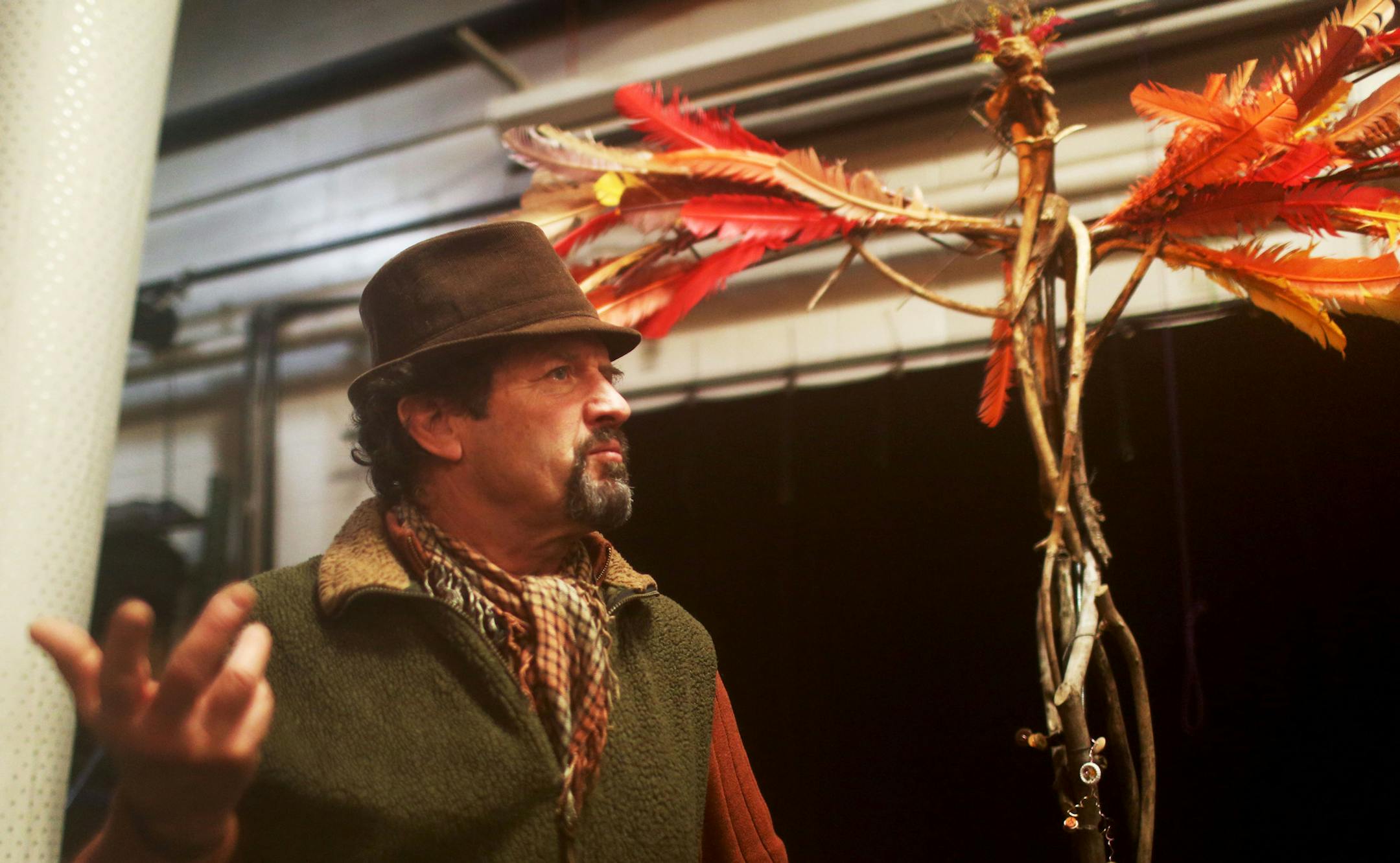 Minneapolis artist Brant Kingman and his mother, Polly Penney, 87, have worked together on art like this angel made of found sticks and feathers.
