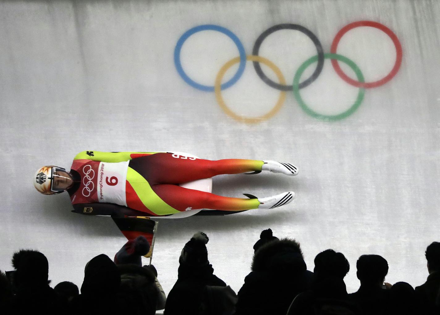 Natalie Geisenberger of Germany competes in her third run during the women's luge final at the 2018 Winter Olympics in Pyeongchang, South Korea, Tuesday, Feb. 13, 2018. (AP Photo/Wong Maye-E)