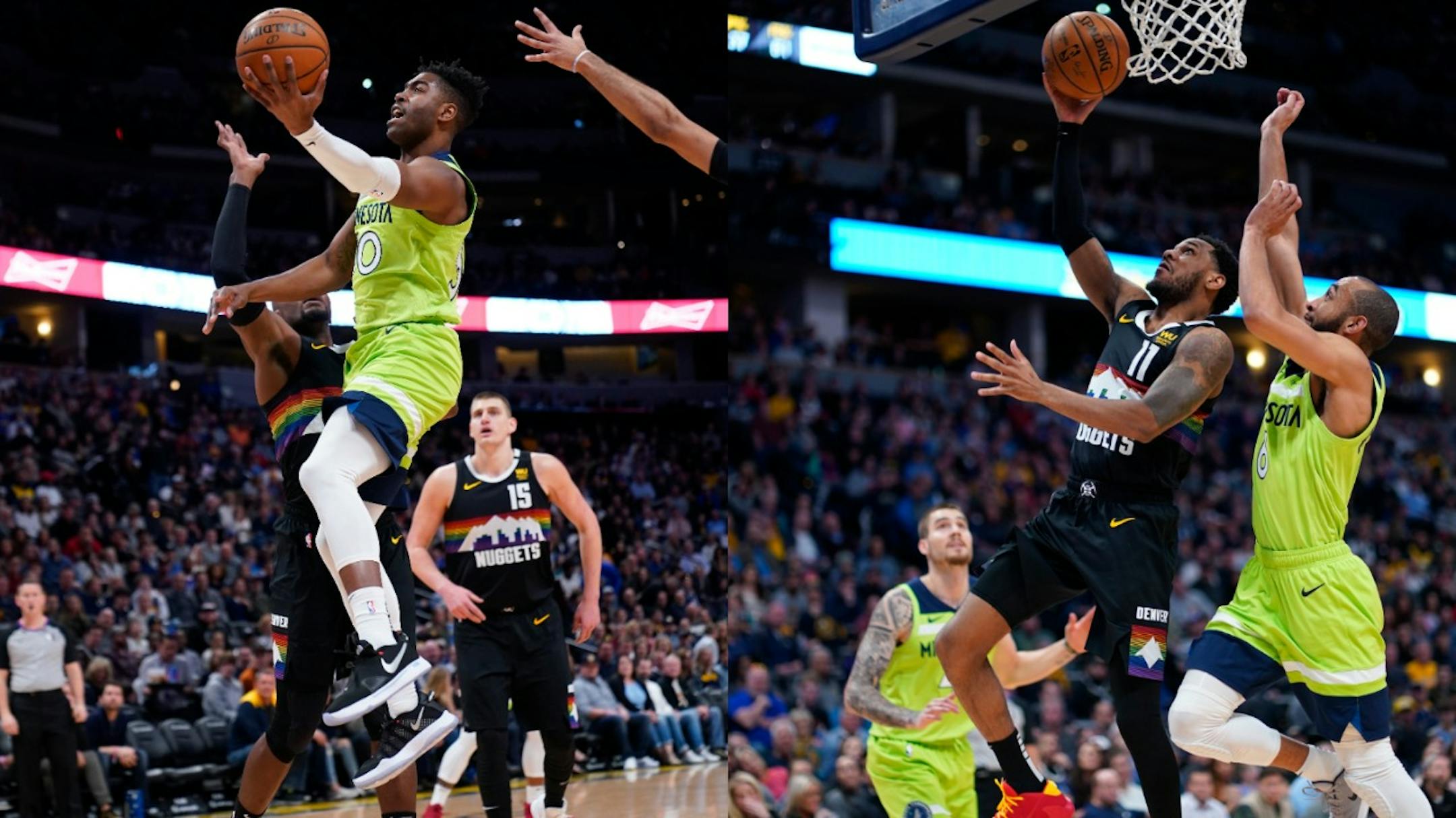 The futures of Kelan Martin (left) and Jordan McLaughlin with the Timberwolves are up in the air past this season because they are on two-way contracts with the G-League, but both have been making the case to get permanent NBA deals.