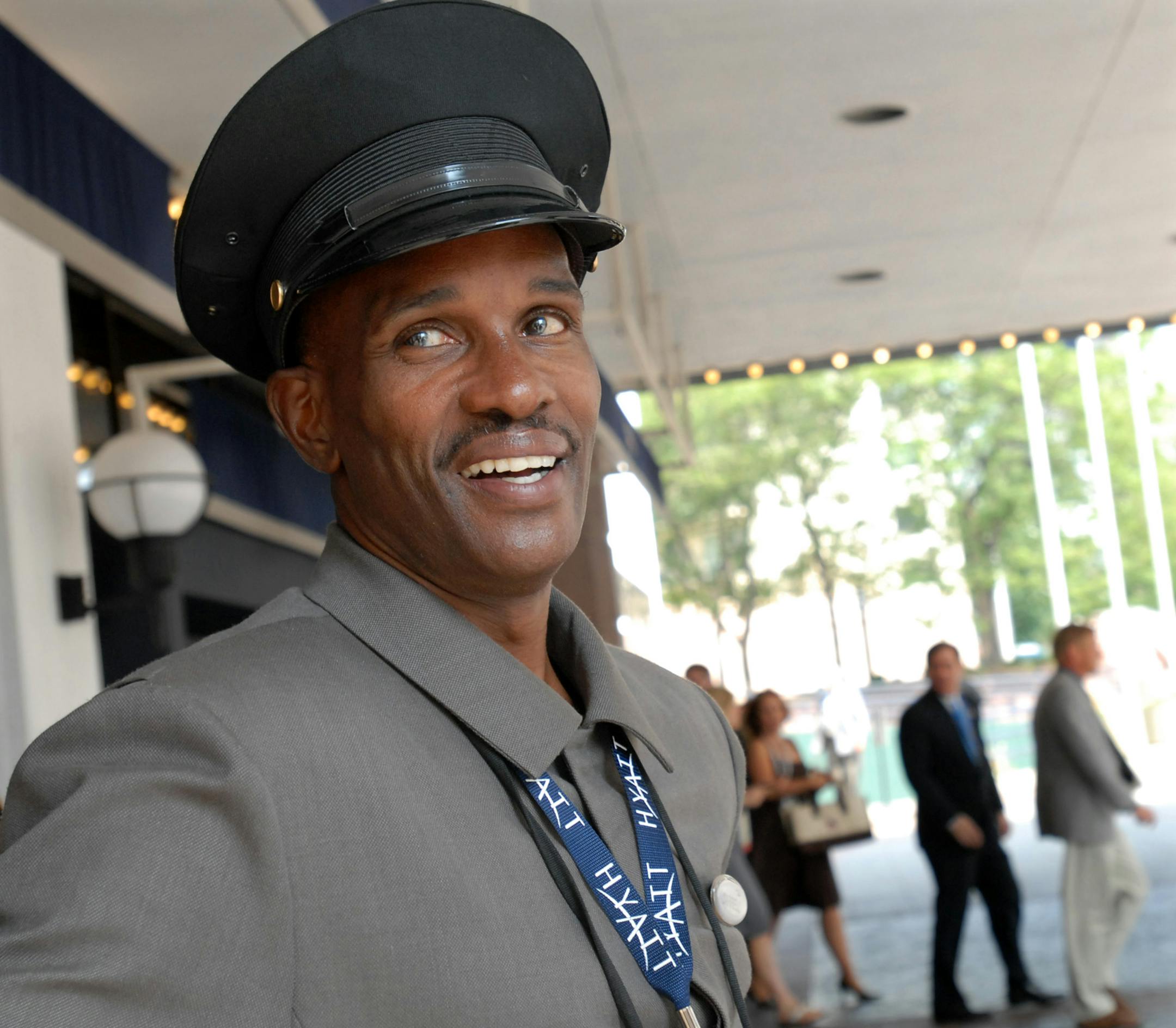 Darrell Montgomery, a doorman at the Hyatt Regency in downtown Minneapolis where several delegations are staying, said he tries to give RNC guests the "Hyatt or Darrell" touch.