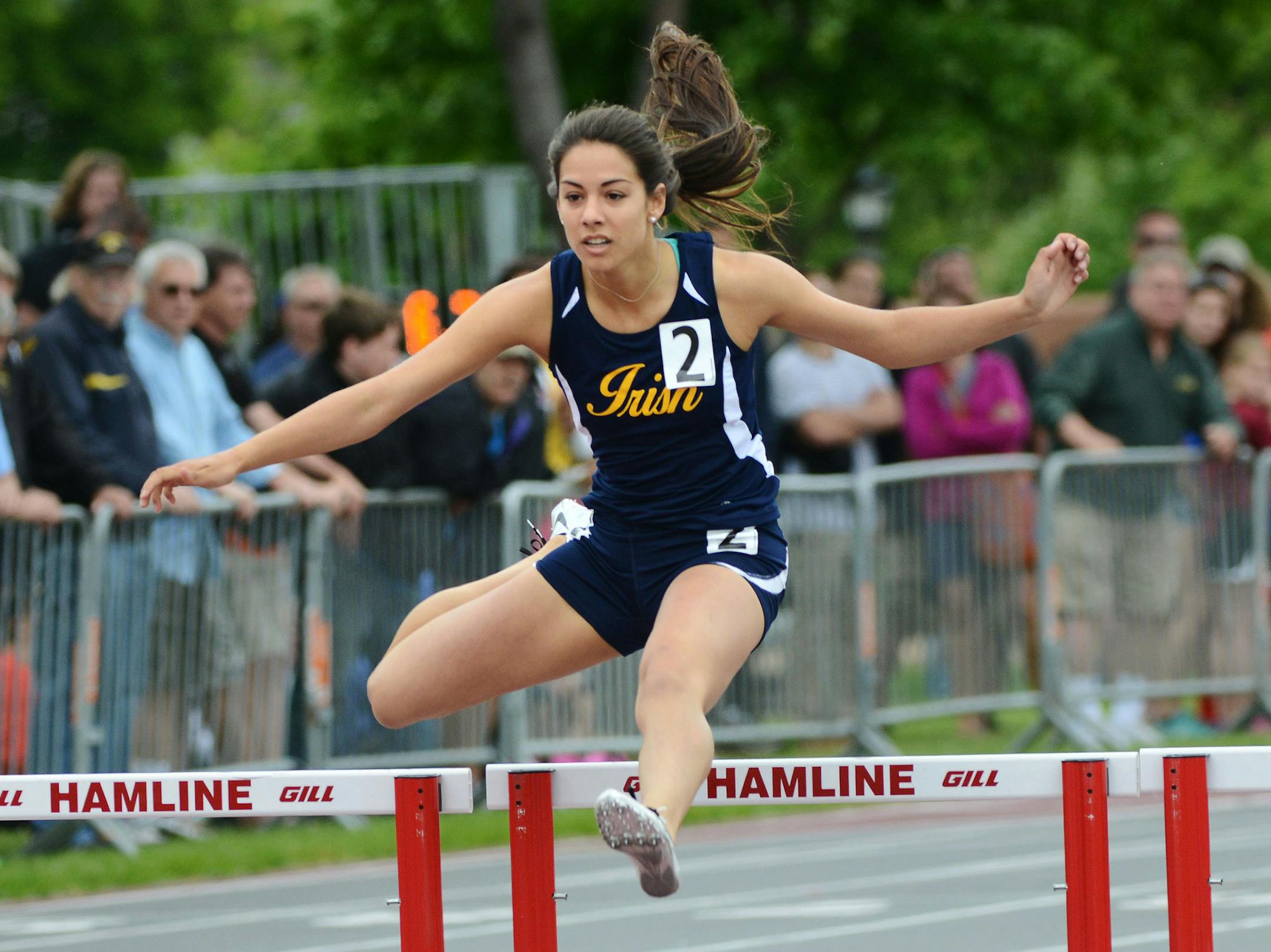 Rachel Schow ran in the 300- and 100-meter hurdles at the Class 2A state meet and placed eighth and third, respectively. She'll run at the U as a Gopher next year.