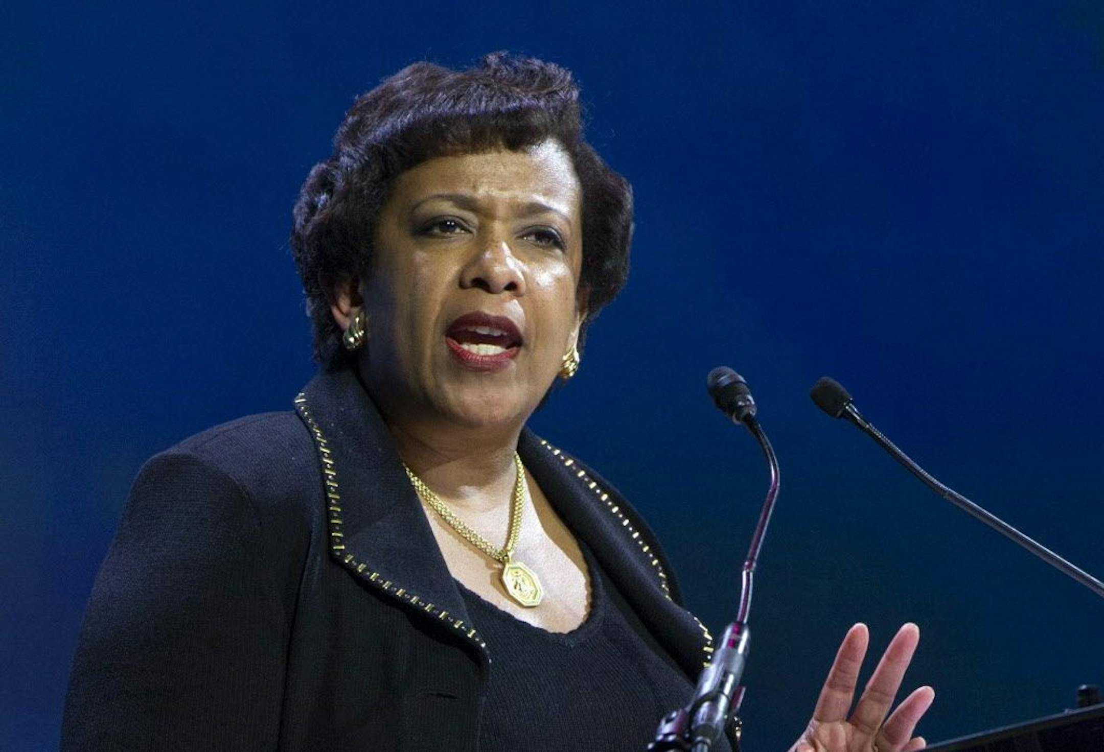 FILE - In this June 14, 2016 file photo, Attorney General Loretta Lynch speaks in Washington.