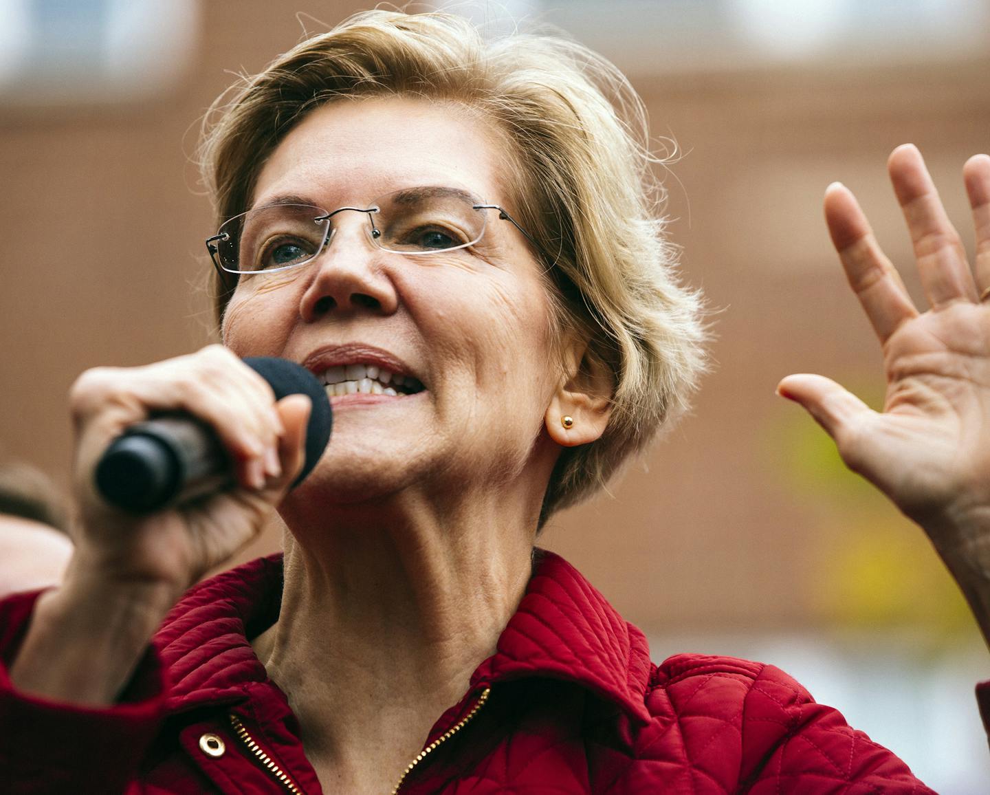 Sen. Elizabeth Warren (D-Mass.), a Democratic presidential candidate, speaks to striking Chicago Public Schools teachers and supporters in Chicago on Tuesday, Oct. 22, 2019.