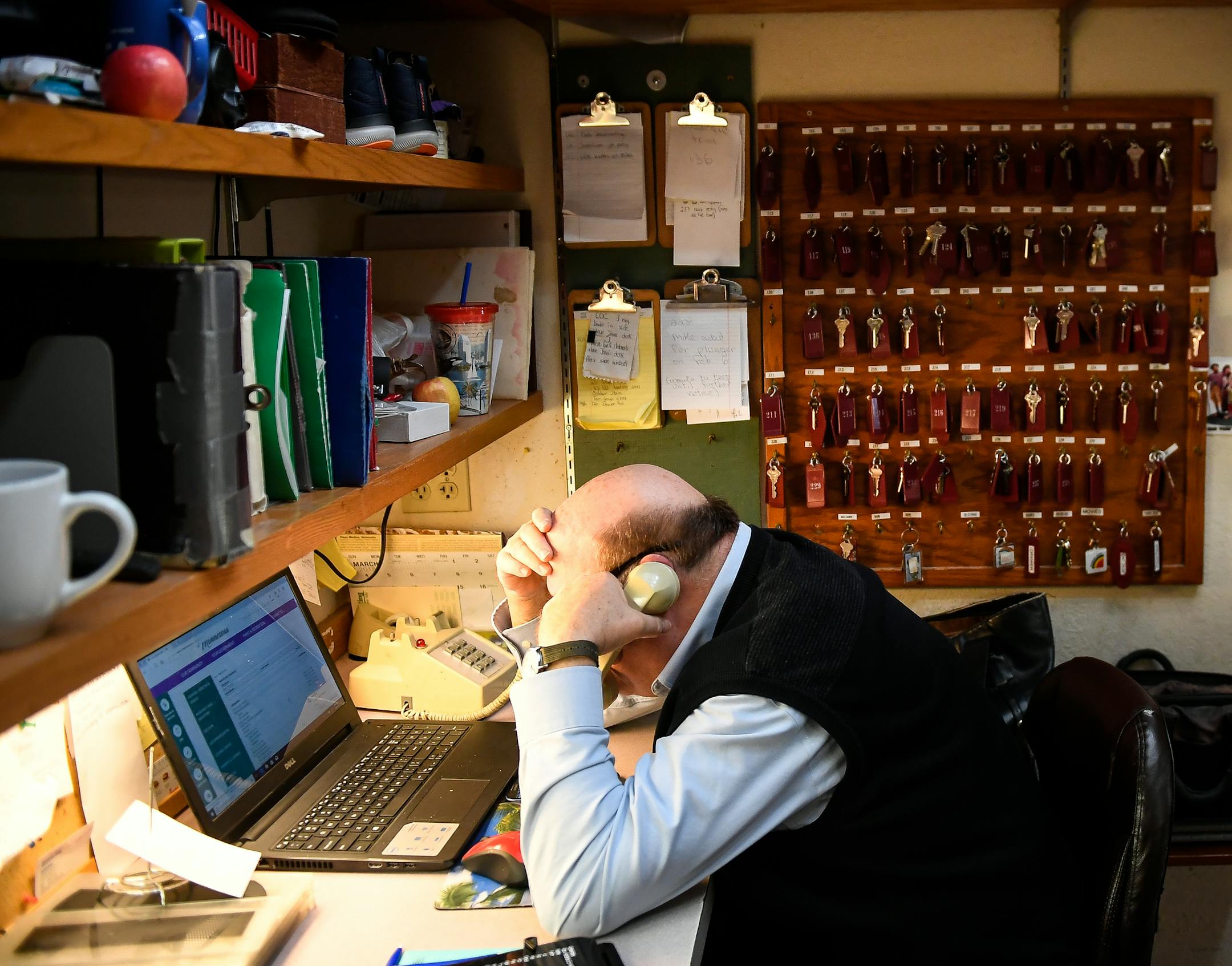 Larry Zamor, co-owner of the Chanhassen Inn, made a phone call about Panera Bread's building permits. The restaurant will be building at the site where the Chanhassen Inn now stands. ] AARON LAVINSKY ï aaron.lavinsky@startribune.com The family-owned Chanhassen Inn is set to close after 36 years on Wednesday. As the affluent suburb's only independent lodging, it's become a community staple for guests heading to the Chanhassen Dinner Theatre, international travelers making a Prince pilgrimage