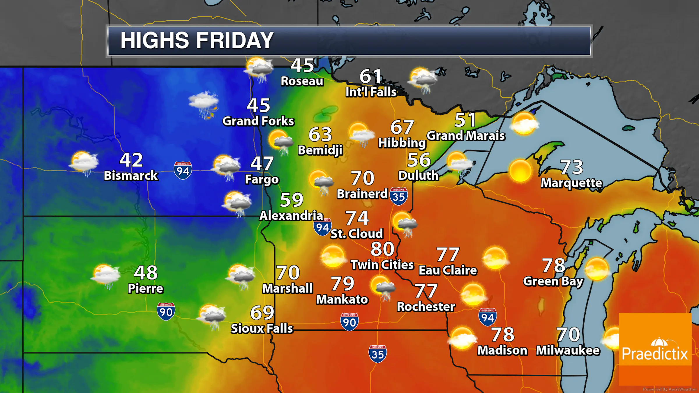 Another Warm Day Friday Before Cooler, Wetter Weekend - Even Some Snow?