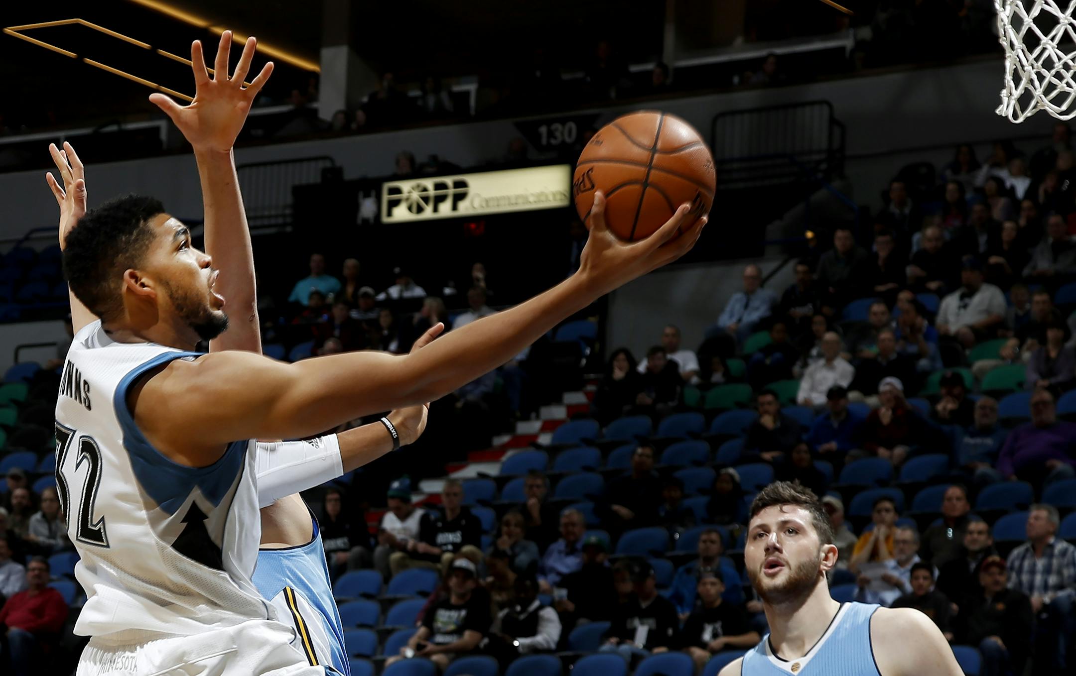 Karl-Anthony Towns attempted a shot in the first quarter.