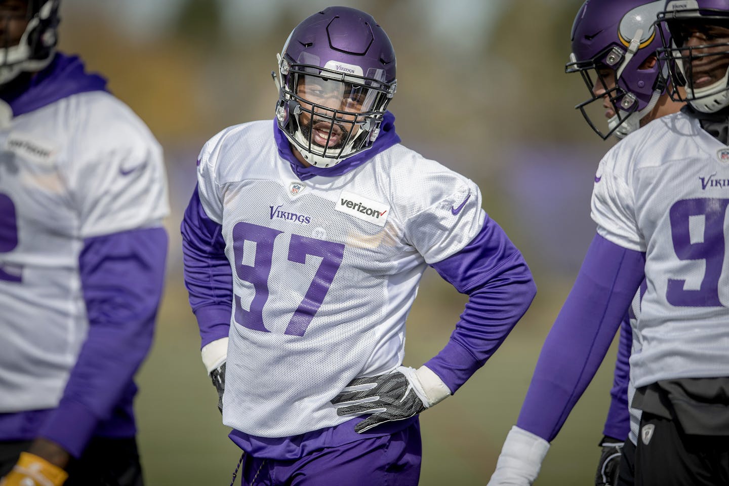 Minnesota Vikings Everson Griffen practiced with the team, Wednesday, October 24, 2018 at the Twin Cities Orthopedics Performance Center in Eagan, MN. ] ELIZABETH FLORES &#xef; liz.flores@startribune.com