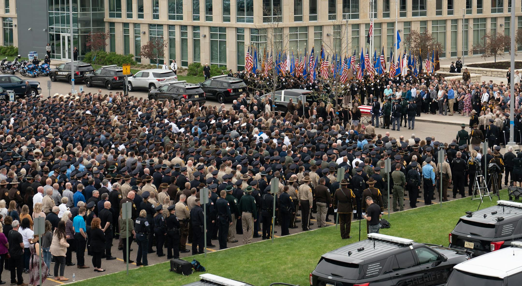 Over a thousand law enforcement officers from around the U.S. gathered for Funeral services for St. Croix County Sheriff's Deputy Kaitie Leising who was shot and killed on Saturday evening Friday, May 12, 2023  Hudson, Wis.