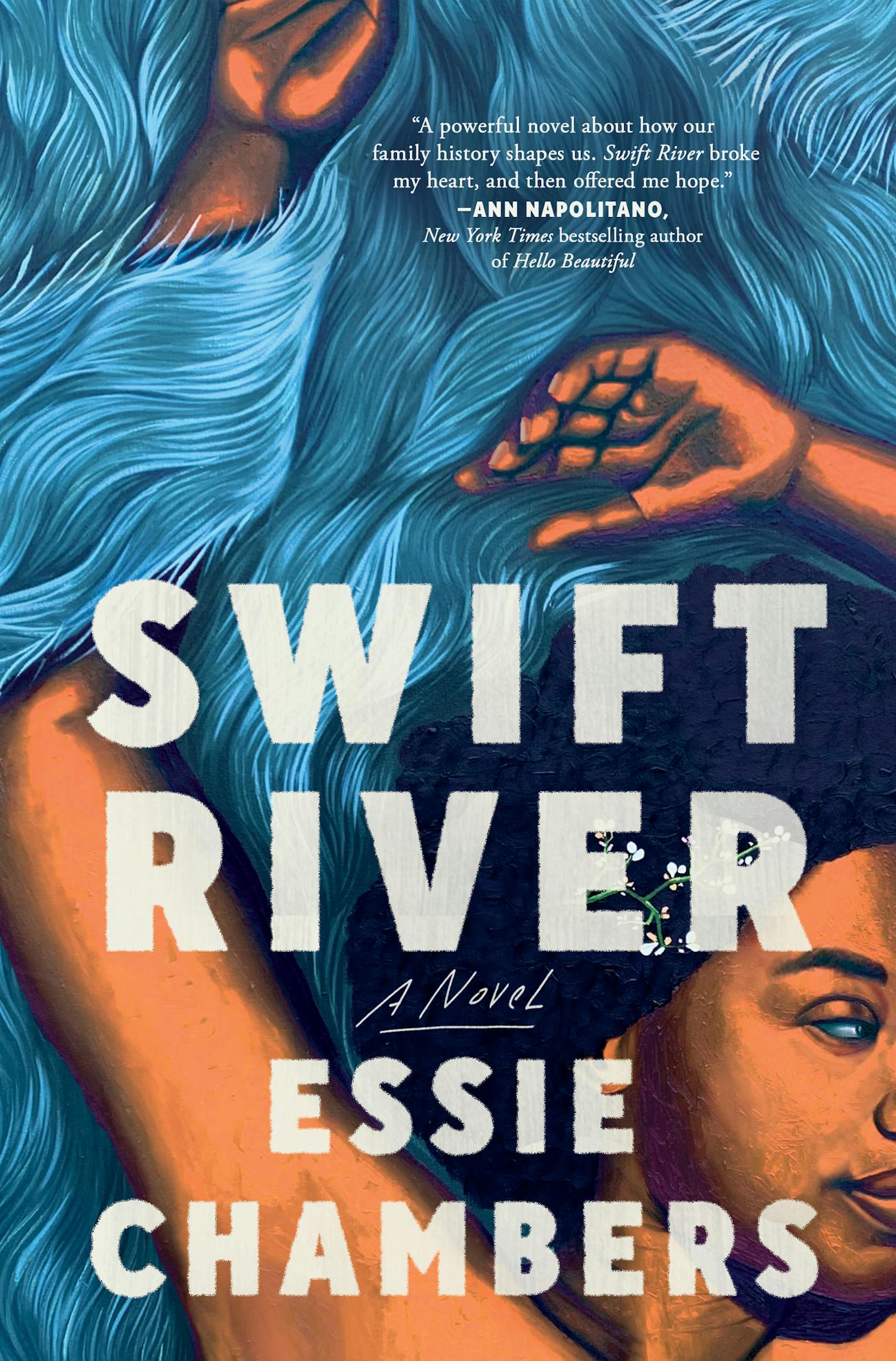 cover of "Swift River" is a painting of a woman in water