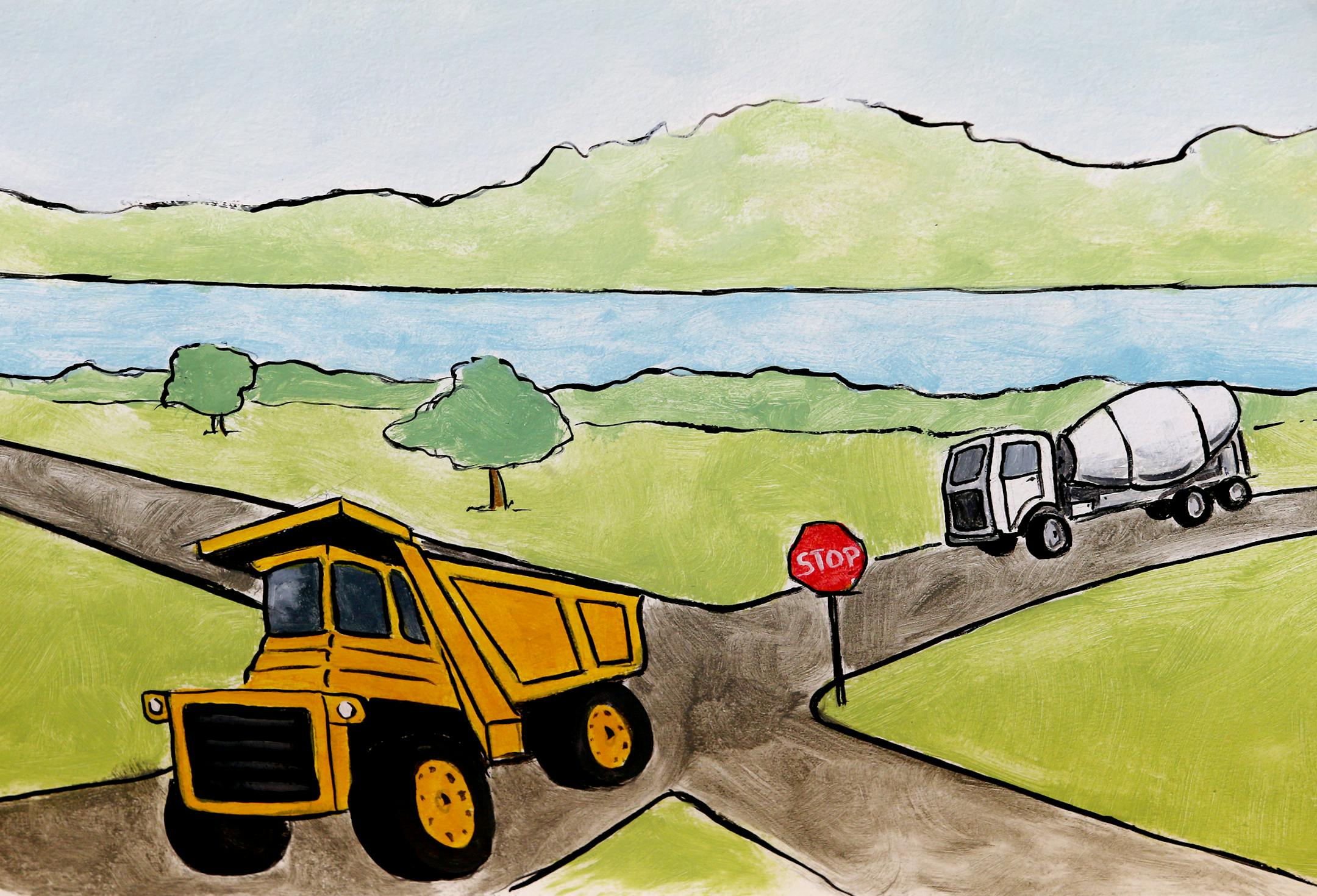 Julie Prairie, a mural artist for the Children's Museum created a wall painting in Wescott Library in Eagan. ] JOELKOYAMA‚Ä¢jkoyama@startribune Minneapolis, MN on May 8, 2014. Julie Prairie, a mural artist for the Children's Museum will do some more painting in Wescott Library in Eagan.