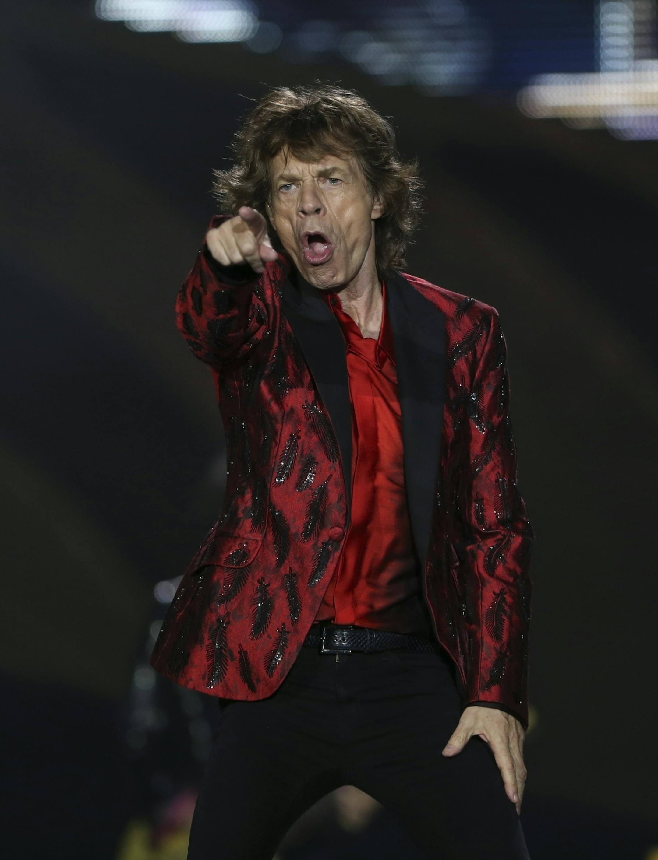Mick Jagger of the Rolling Stones at TCF Bank Stadium Wednesday night.