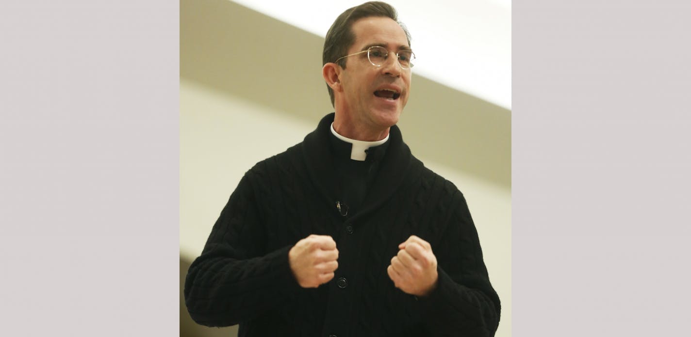 At Our Lady of Grace Catholic Church in Edina, Father Peter Laird, who is the Vicar General of the Archdiocese of St. Paul, spoke to a an overflow crowd about Catholics needing to create a deeper relationship with God.