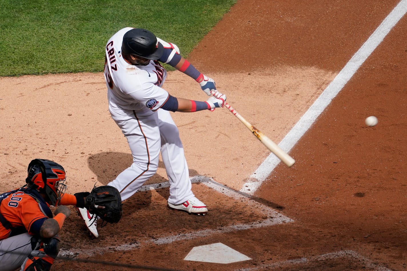 Nelson Cruz's RBI double in the third inning Tuesday was one of the few offensive bright spots for the Twins against the Astros in Game 1 of the teams' AL wild-card series at Target Field.