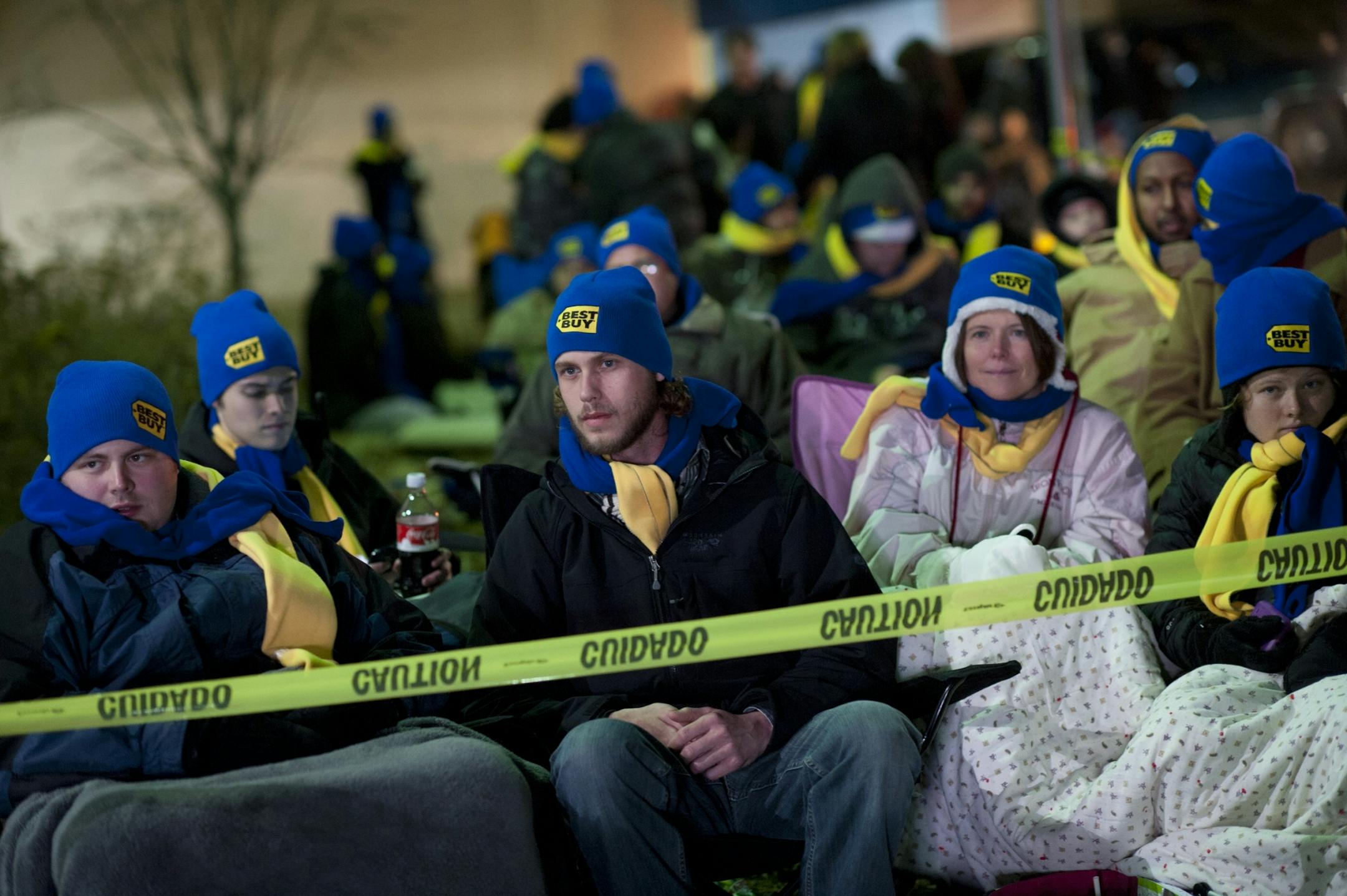 Crowds outside the Eden Prairie Best Buy Thursday night were treated to a viewing of the final Harry Potter movie before the doors opened at midnight.