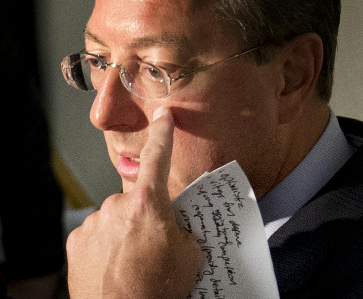 Optimistic was the top item on Lester Bagley's list as he talked to the media after the Stadium Authority meeting. Friday, August 23, 2013 ] GLEN STUBBE * gstubbe@startribune.com