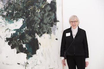 Joanne Von Blon in 2015 in front of one of the Joan Mitchell paintings she gave to the Walker Art Center.