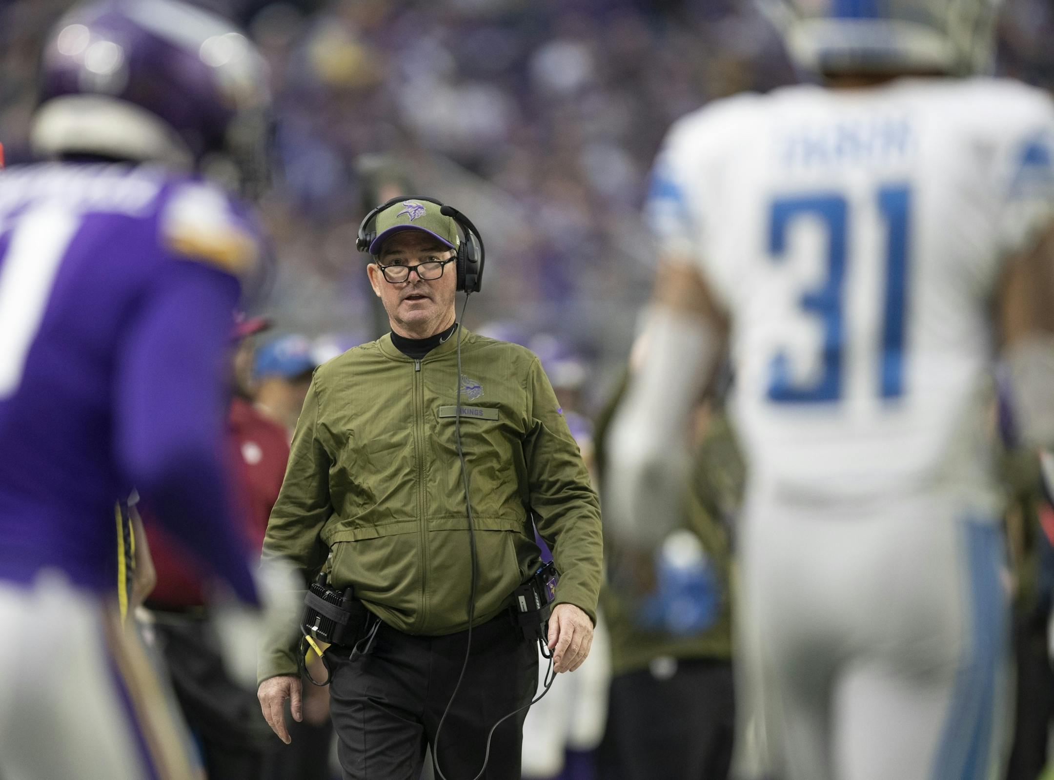 Vikings head coach Mike Zimmer at U.S.Bank Stadium Sunday 4, 2018 in Minneapolis, MN.