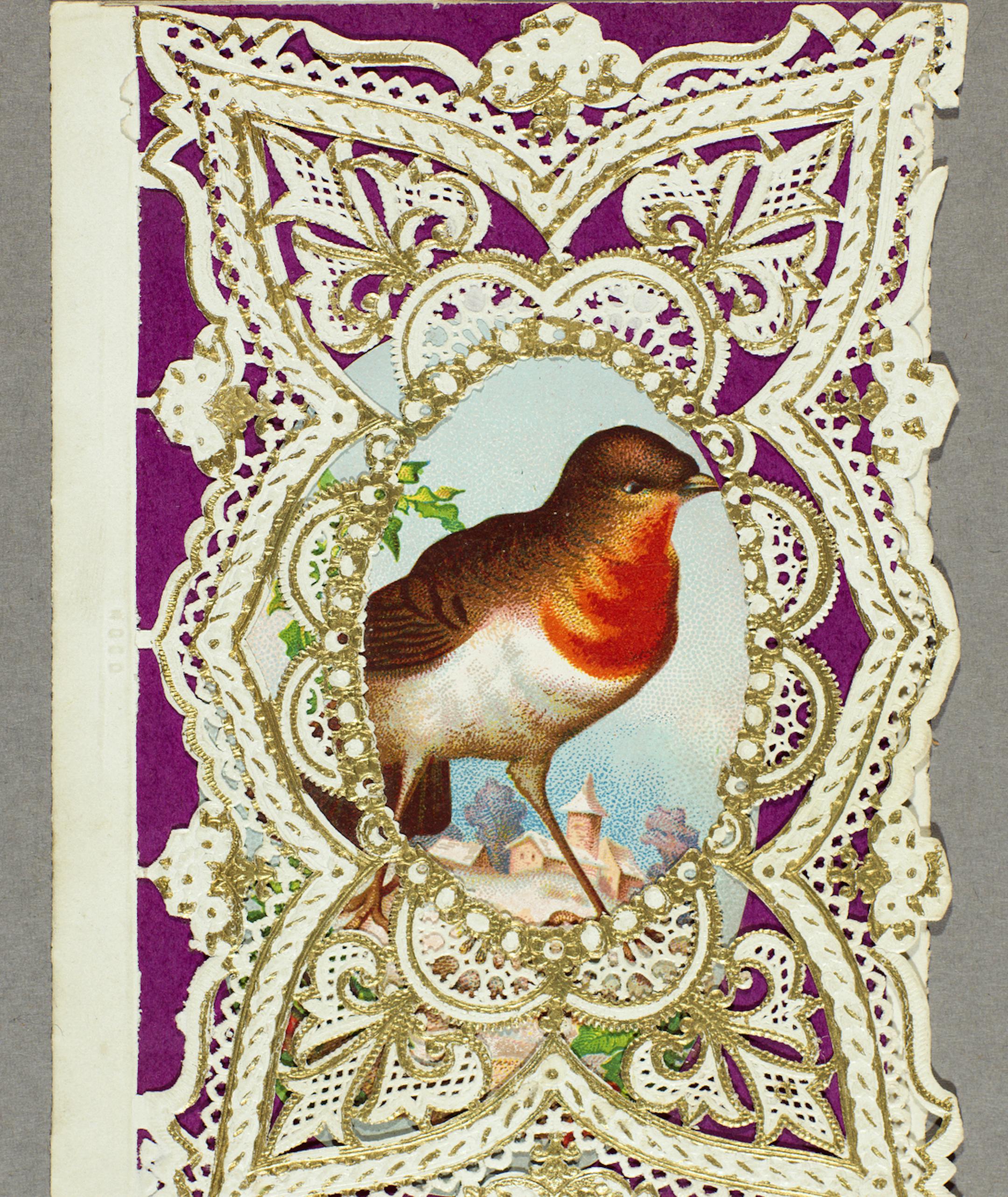 In an undated handout image provided by the Huntington Library, Art Collections and Botanical Gardens, an Esther Howland Valentine's Day card from about 1870. The card is part of a collection of about 12,000 assembled by Nancy Rosin and donated to the Huntington Library, Art Collections and Botanical Gardens in San Marino, Calif. (The Huntington Library, Art Collections, and Botanical Gardens via The New York Times) -- NO SALES; FOR EDITORIAL USE ONLY WITH NYT STORY HISTORIC VALENTINE BY EVE M.