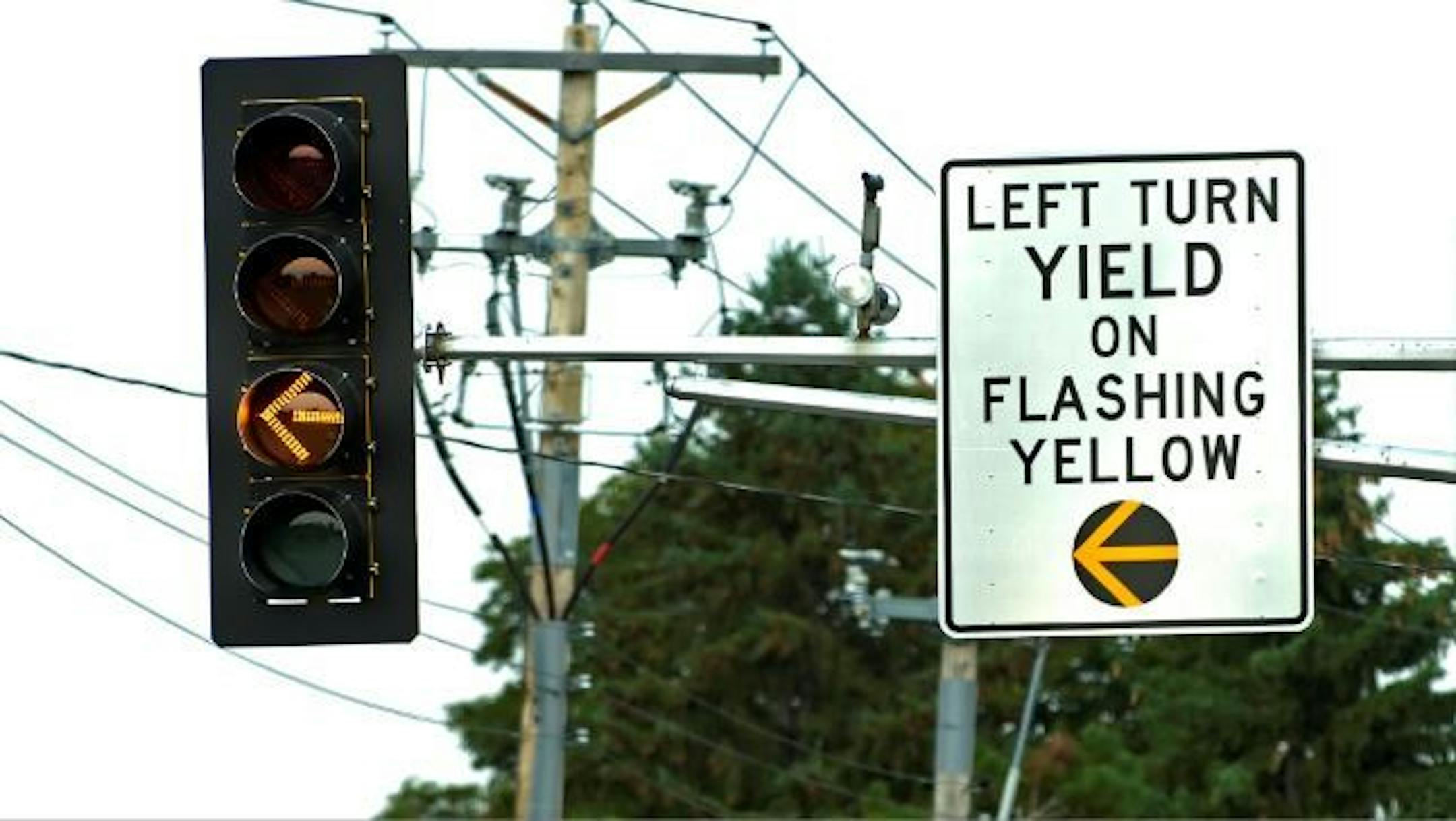 Flashing yellow light