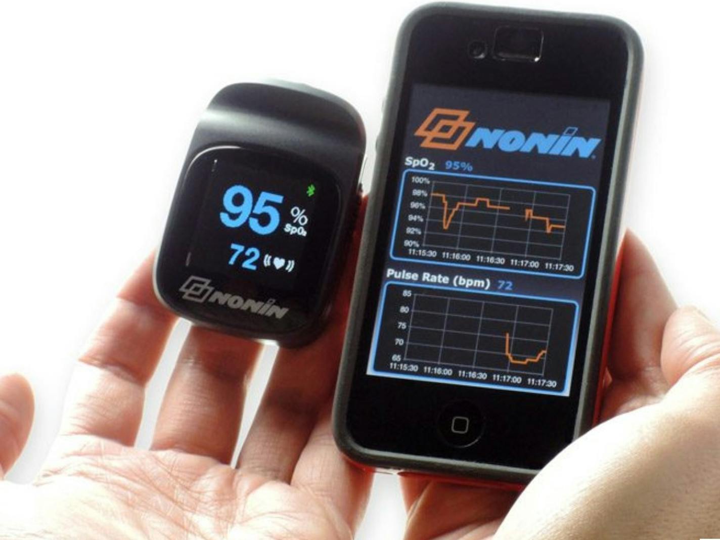 Some COVID-19 patients are far lower on oxygen than doctors would expect. That's where pulse oximetry, measured by devices like this one from Plymouth-based Nonin, enters the picture.