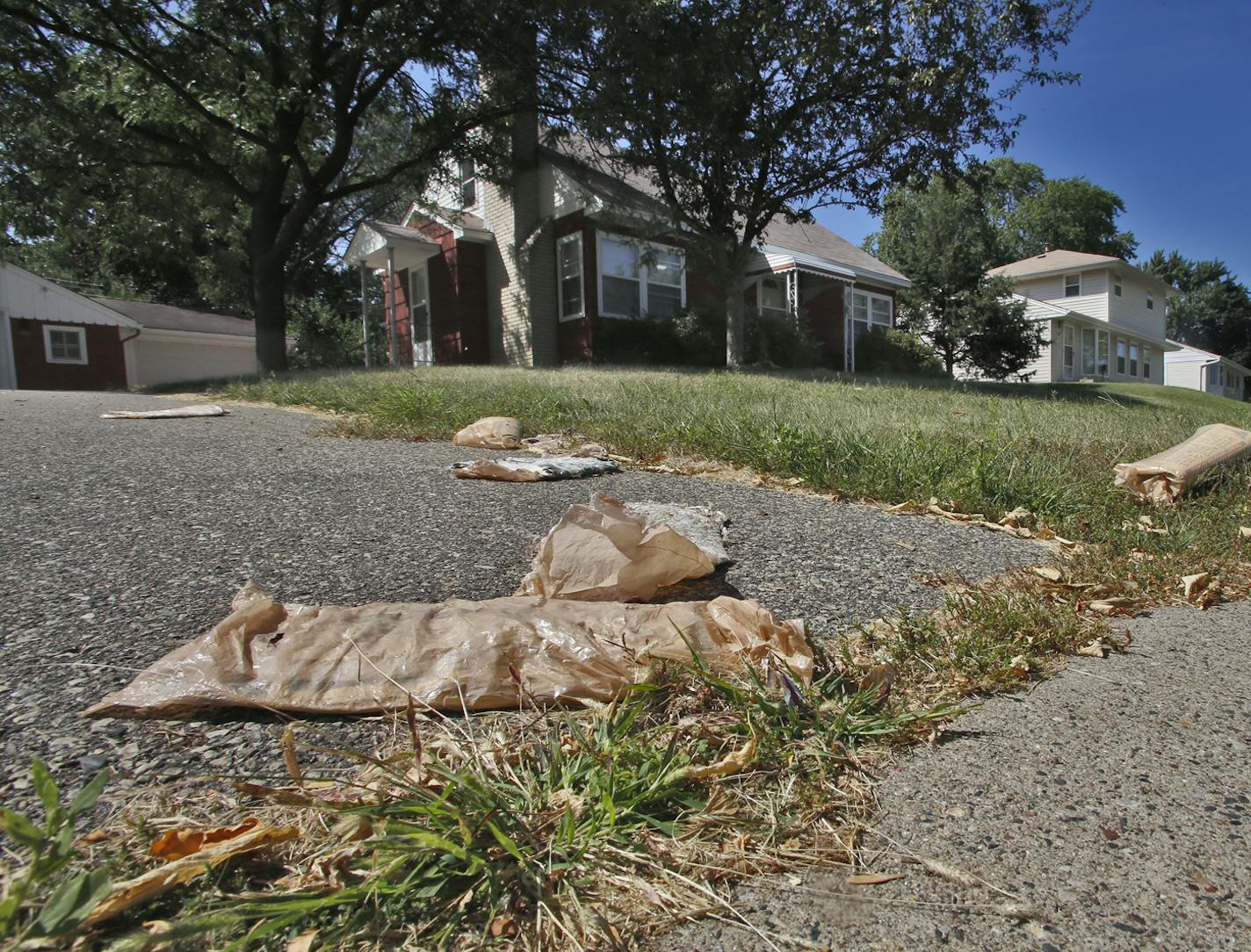 Contrast in eminent domain usage after courts have restricted the manner in which cities utilize the condemned property. Best Buy headquarters in Richfield was constructed on land of eminent domain before the ruling. Houses and vacant property along 17th Ave. south from 64th to 66th Streets are being replaced more slowly and conservatively since the new wave of rulings. Newspapers piled up in the dirveways of some of the houses along 17th Ave. S. (MARLIN LEVISON/STARTRIBUNE(mlevison@startribune.