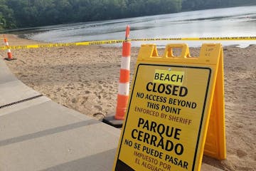 Schulze Lake Beach in Lebanon Hills Regional Park was closed Friday.