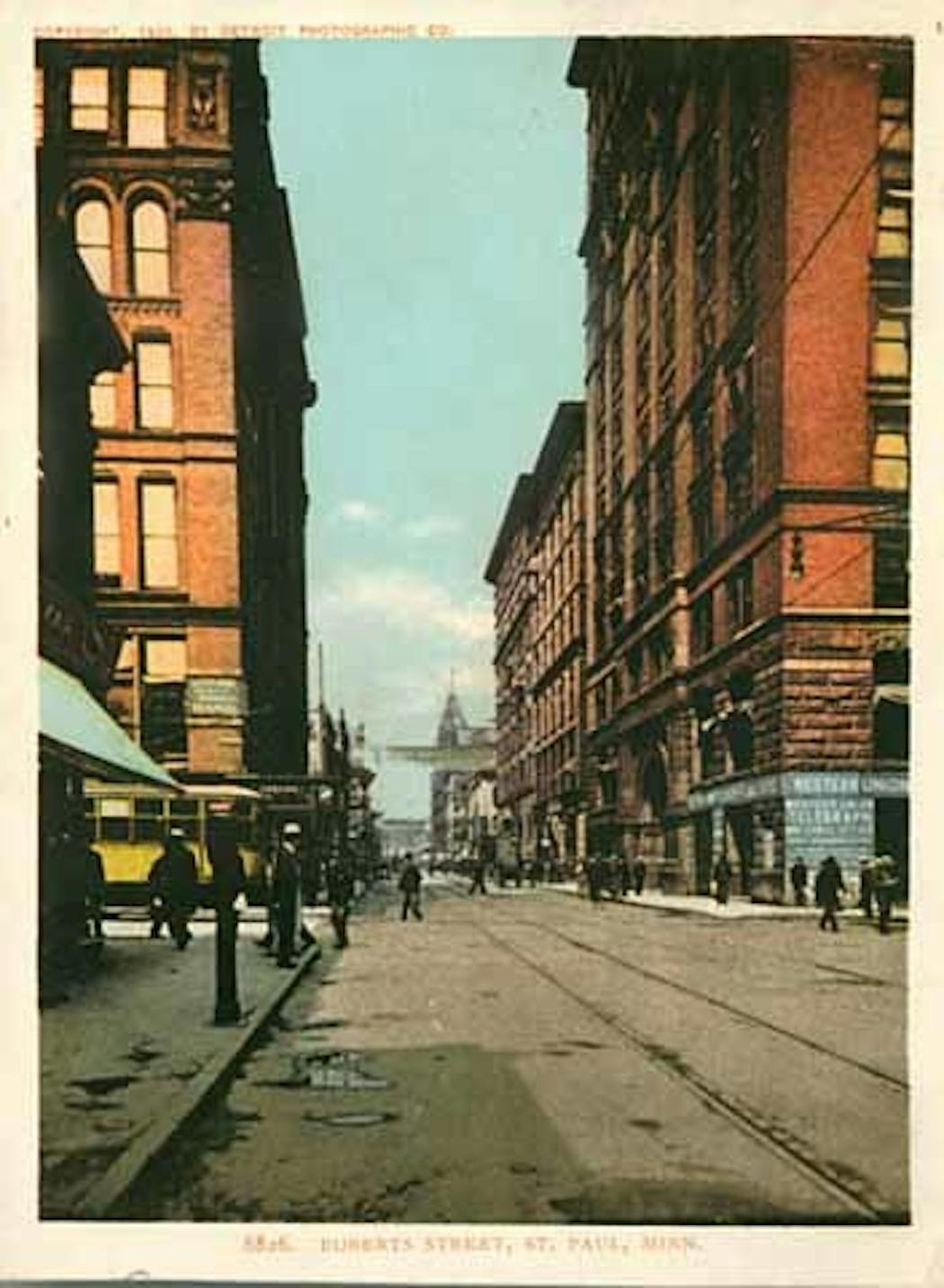 A postcard view of Robert Street in St. Paul.