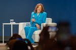 Vice President Kamala Harris speaks with Essence CEO Caroline Wanga during the 30th annual Essence Festival of Culture in New Orleans, July 6.