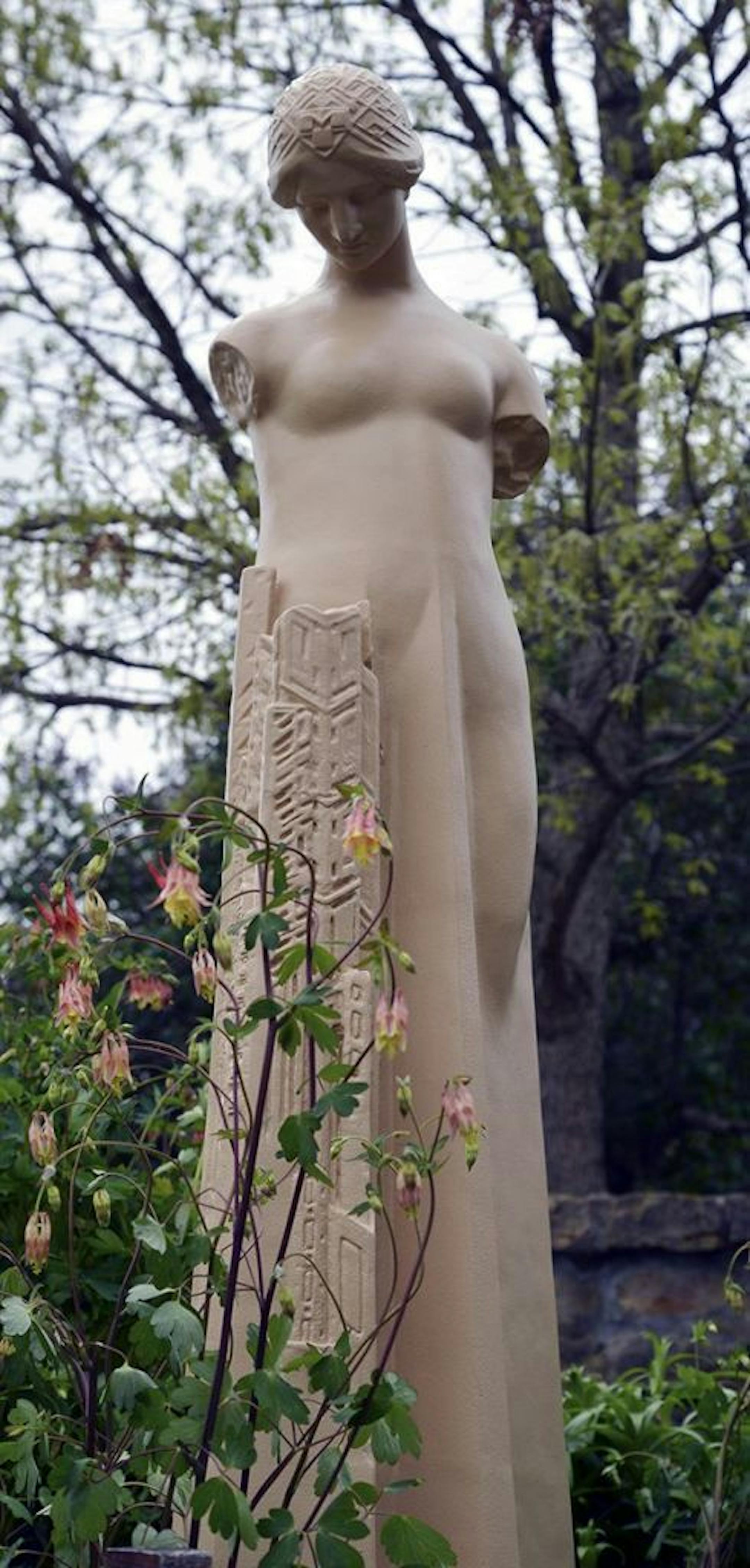 Artist Don Myhre uses 3D scanning techology to made replicas of endangered artwork, like a weatherbeaten statue at a Frank Lloyd Wright property. The original statue could be moved to a protected location while an exact concrete replica took its place outside.