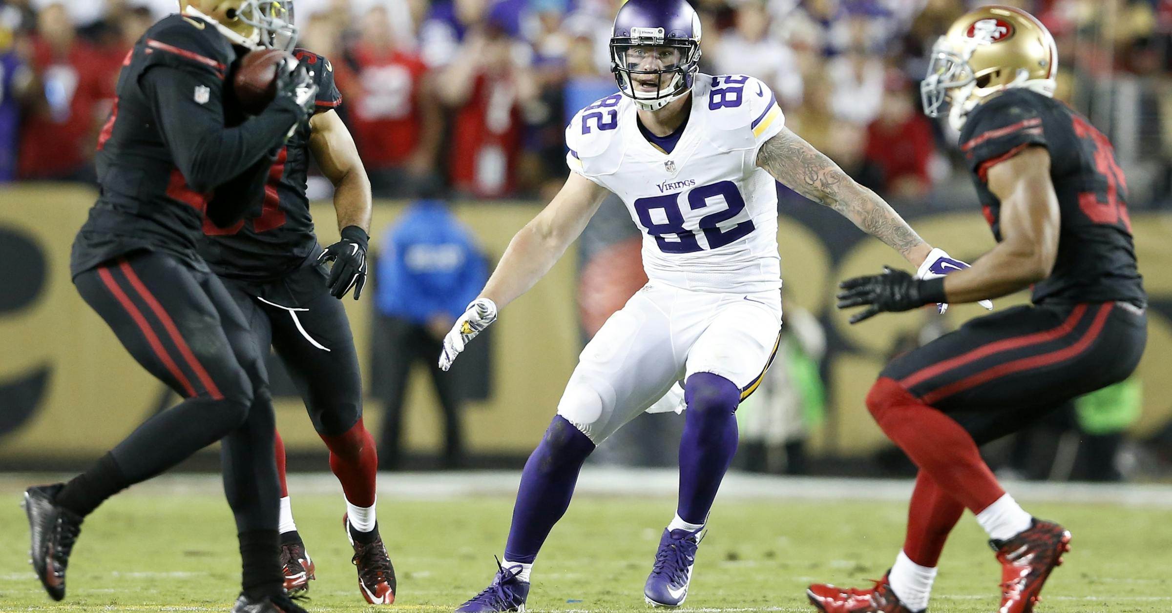 Vikings tight end Kyle Rudolph a half-time blocker