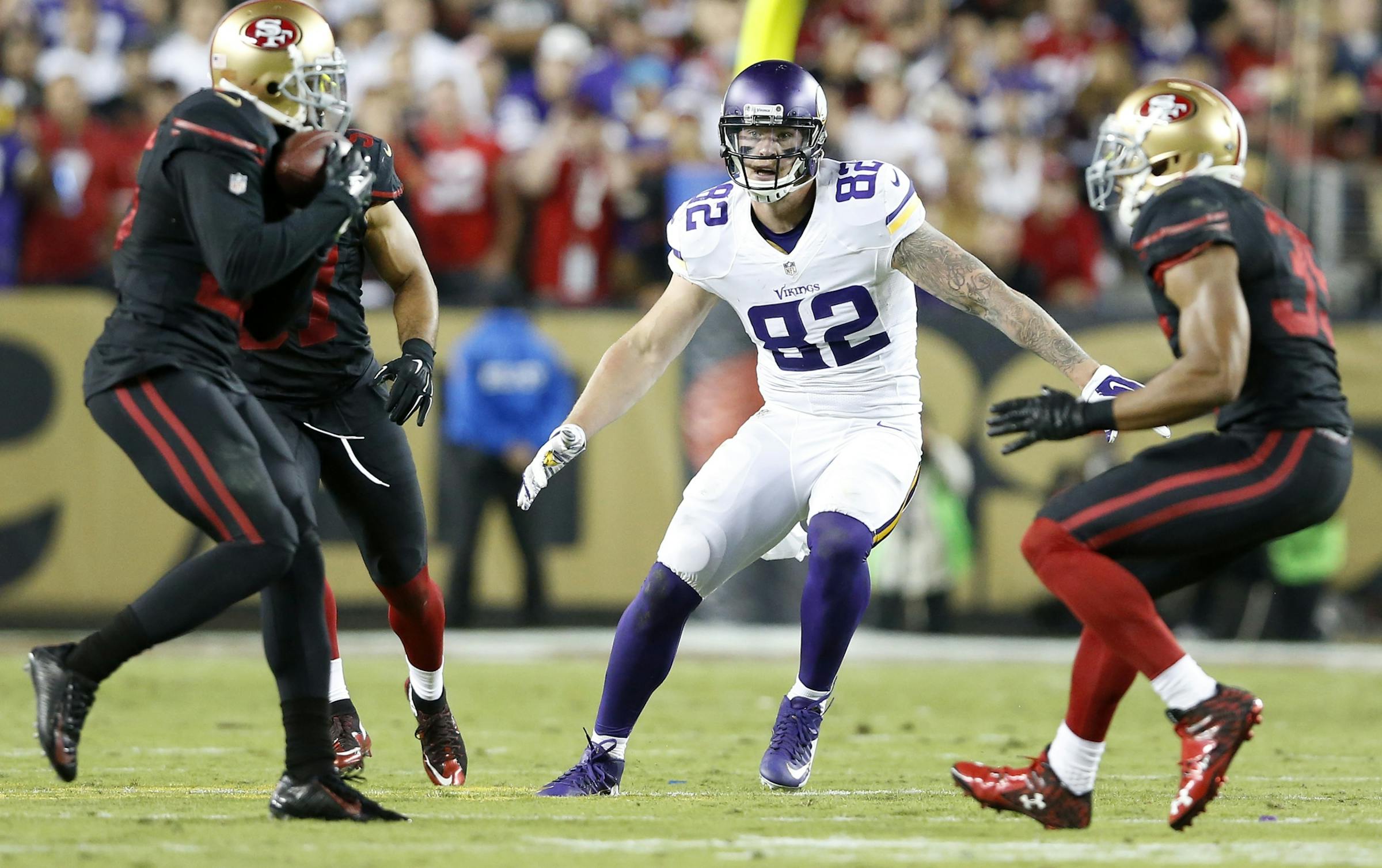 Vikings tight end Kyle Rudolph a half-time blocker