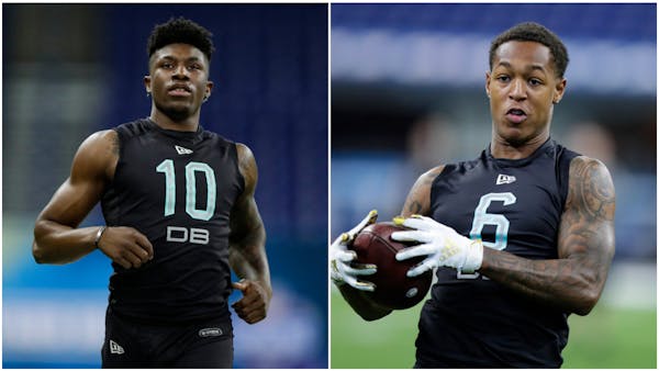 First-round draft choice Jeff Gladney and third-round choice Cameron Dantzler, shown at the NFL Combine earlier this year, are among those who will li