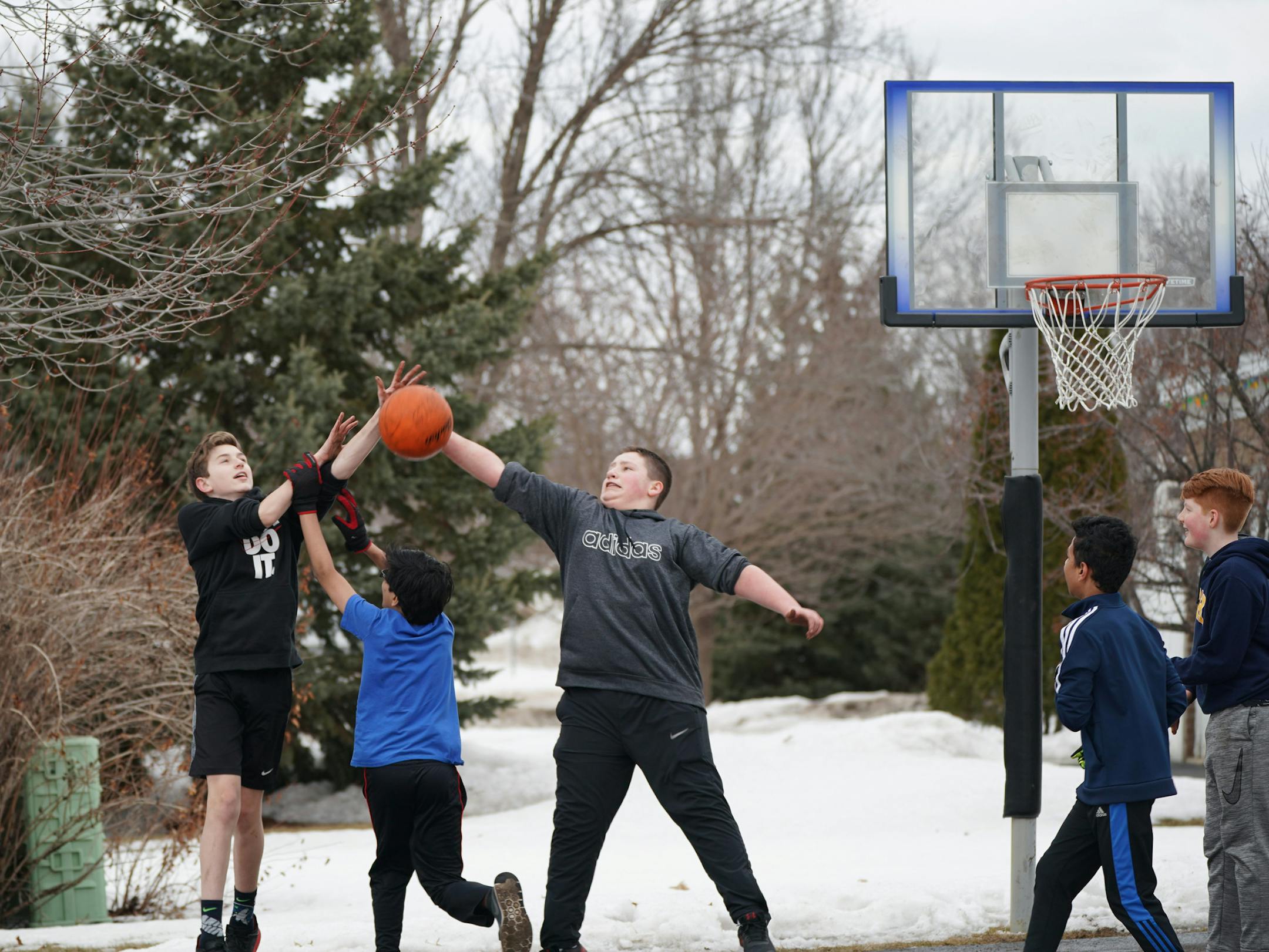 Wednesday was the first day these Apple Valley seventh-graders could play basketball outside. Spring tipped off Wednesday as well.