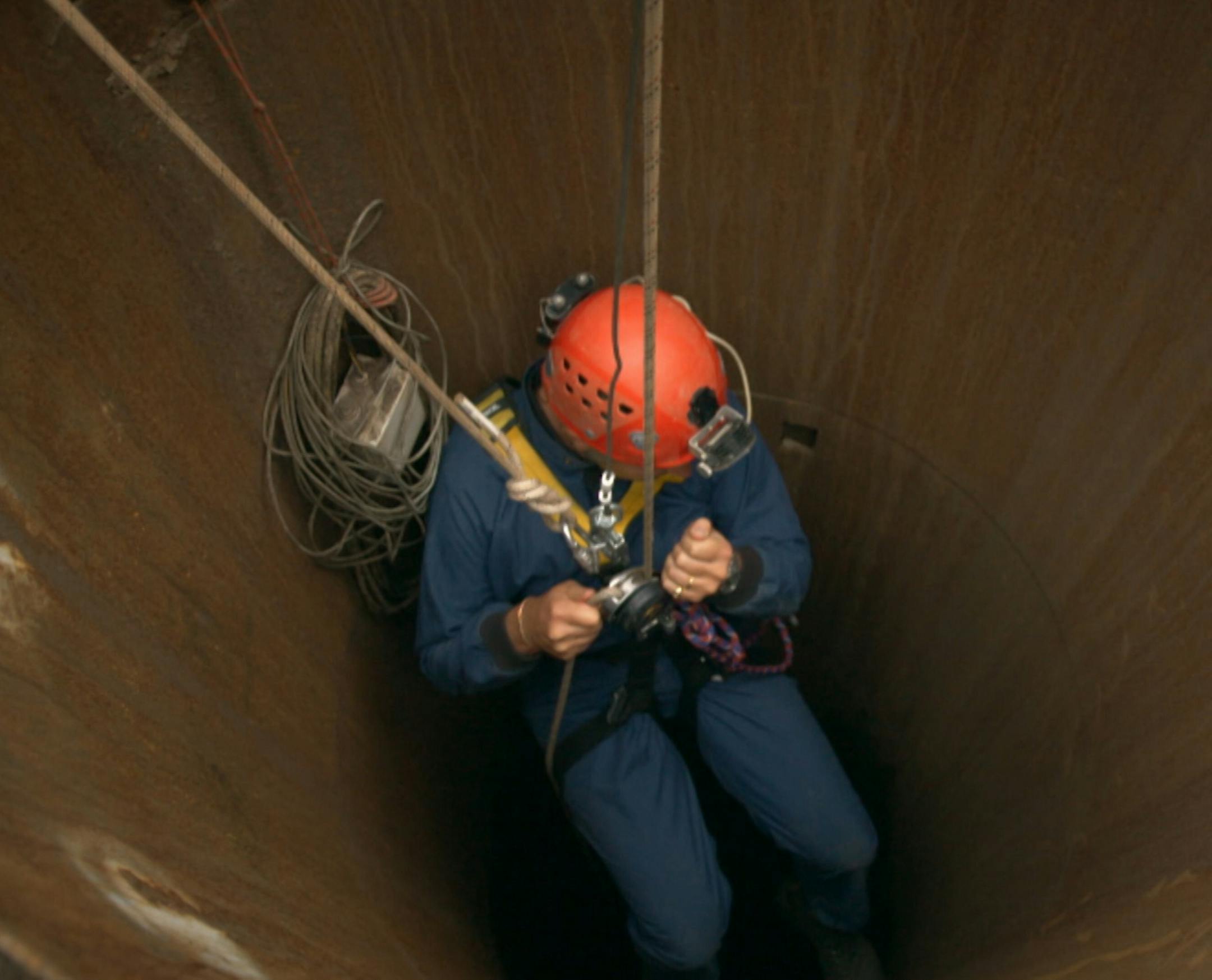 A researcher explores below Rome's streets in "Rome's Buried Secrets." Photo provided by the Science Channel