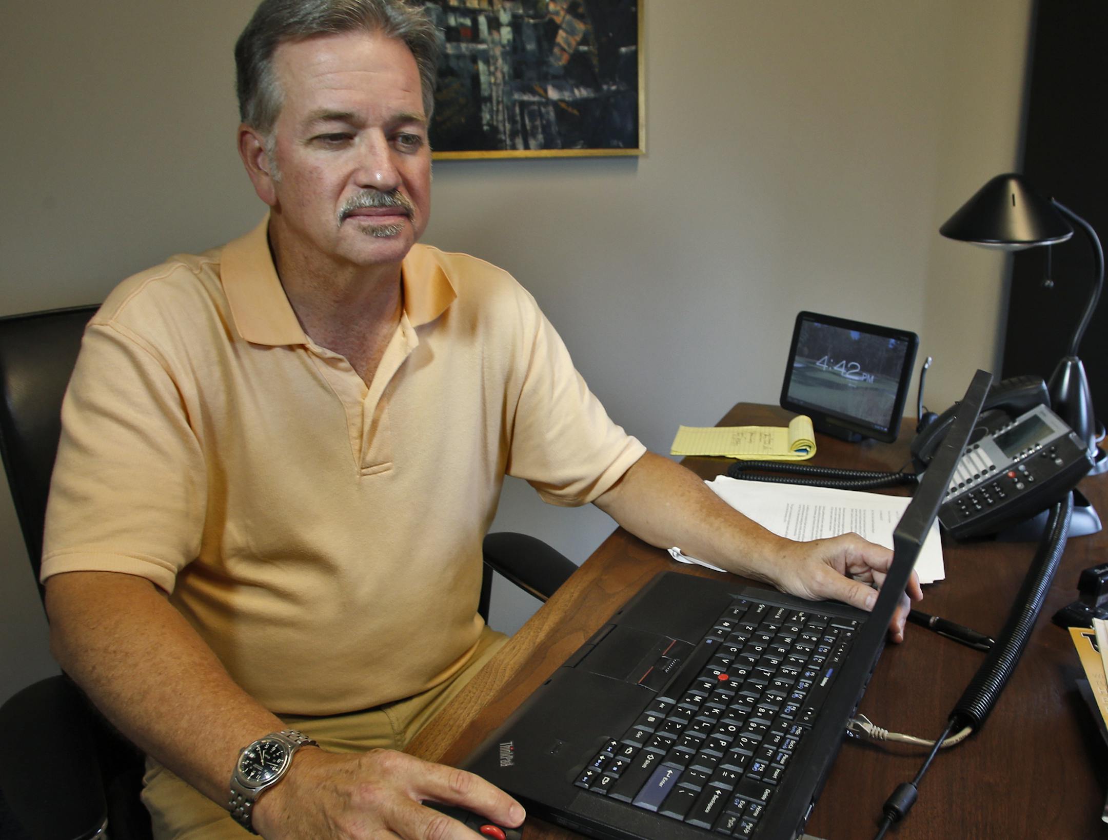 Chris Hanson, co-founder of The Databank Technology Exchange, at his downtown Minneapolis office. (MARLIN LEVISON/STARTRIBUNE(mlevison@startribune.com)