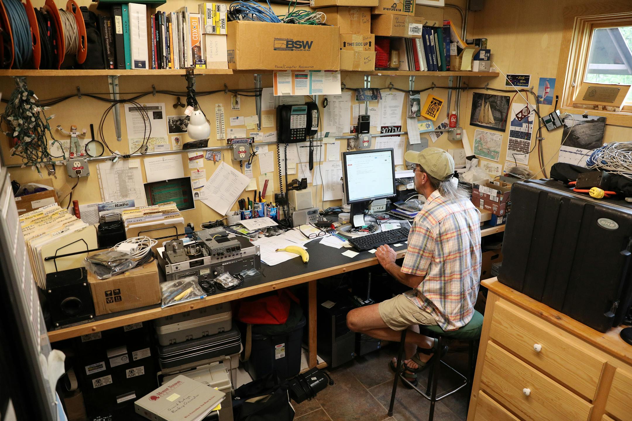 Staff and volunteers at WTIP North Shore Community Radio worked in the station's studio Thursday, July 12, 2018, in Grand Marais, Minn.