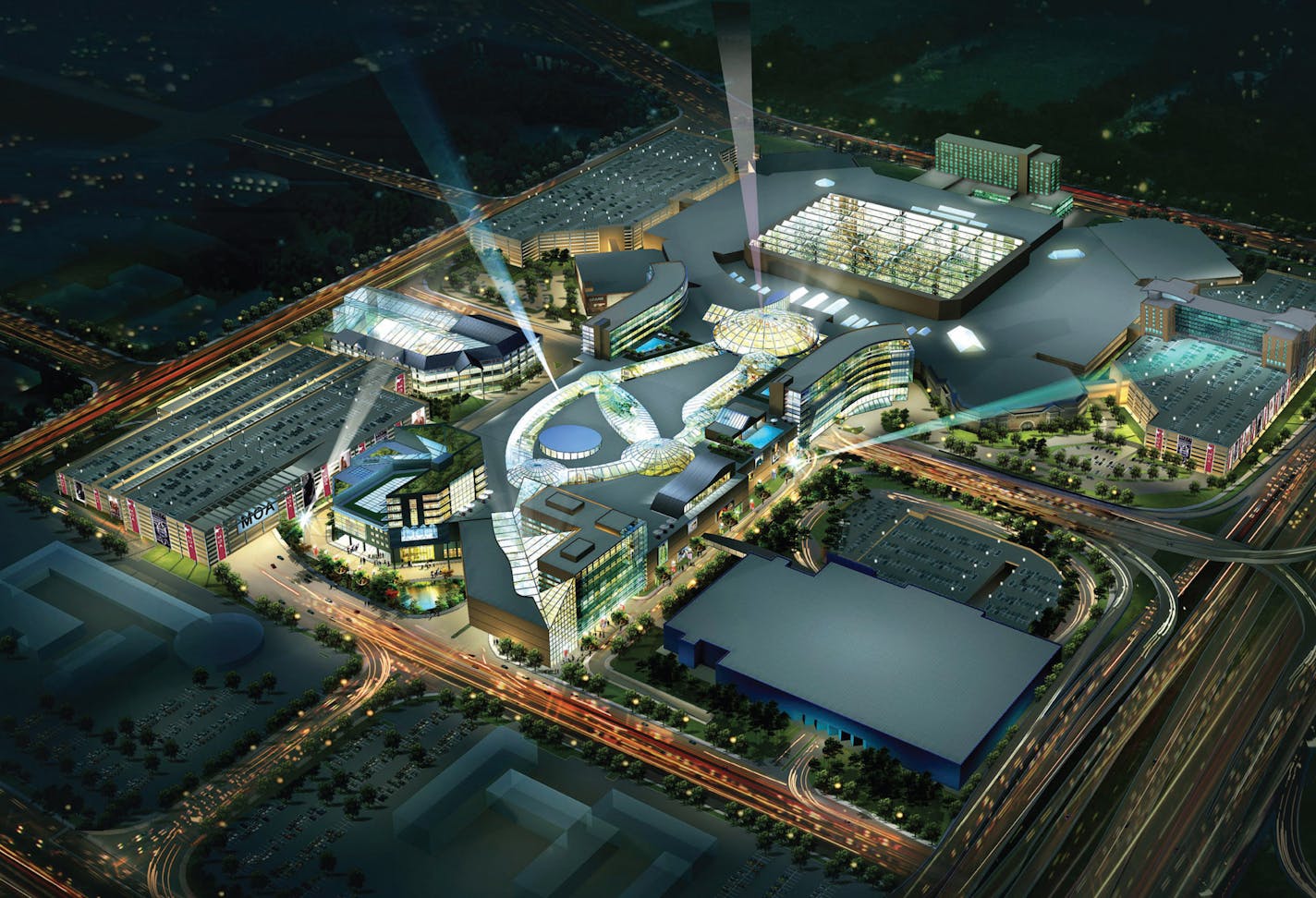 A rendering of the $1.5 billion Mall of America expansion, which would add up to 5.6 million square feet.