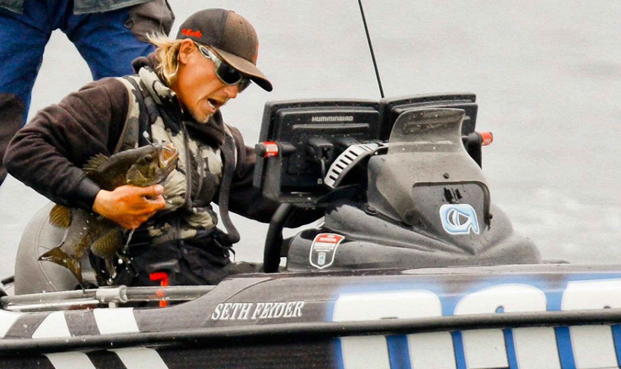 Seth Feider at Bassmaster Angler of the Year event, Lake Mille Lacs. Photo by James Overstreet