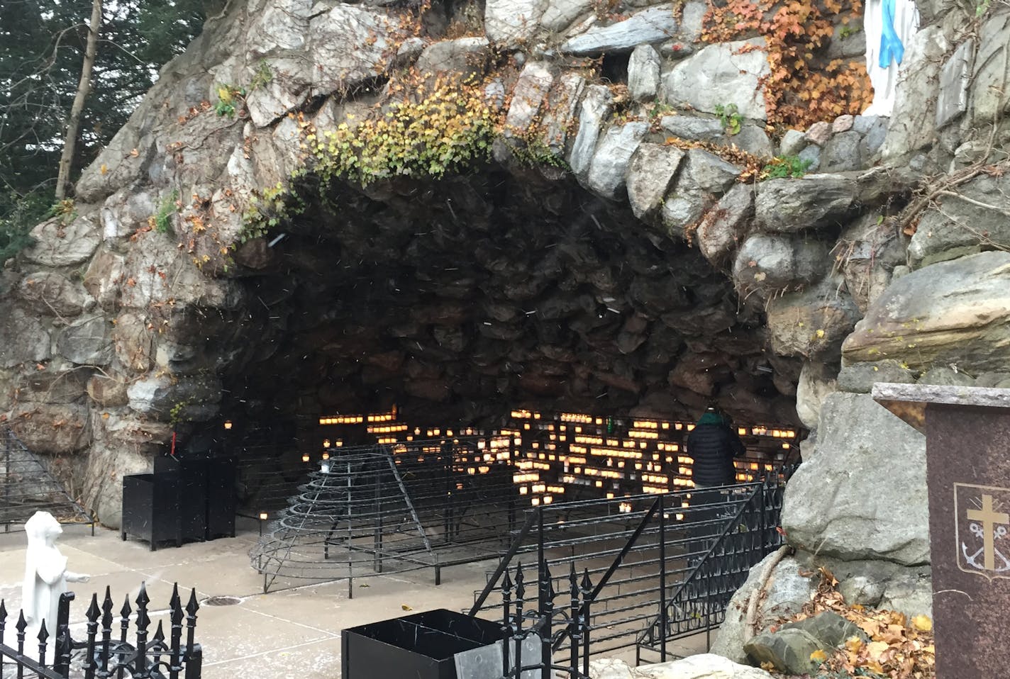 The Notre Dame campus in South Bend, Ind., contains a one-seventh-scale reproduction of France&#x2019;s Grotto of Our Lady of Lourdes.