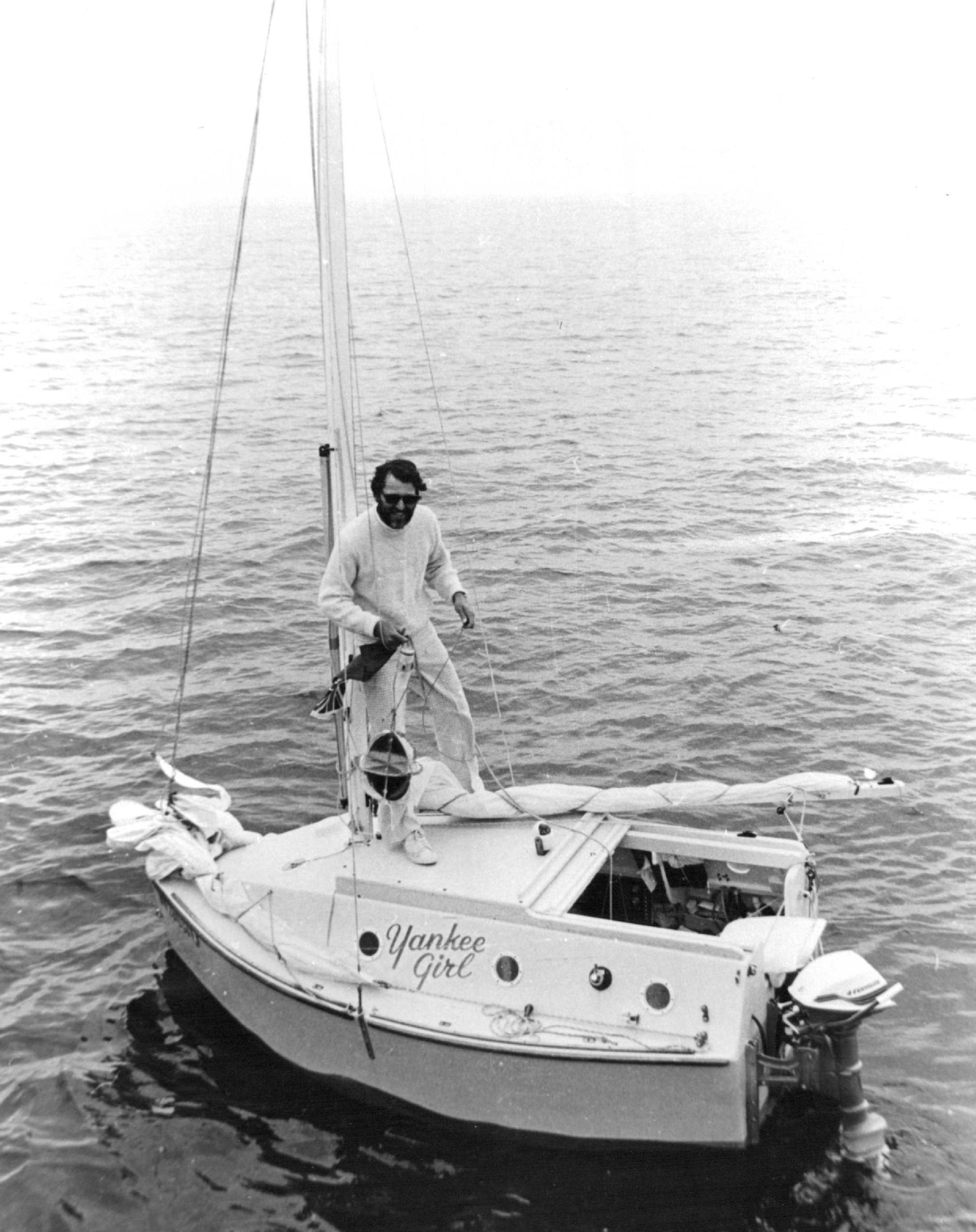 Gerry Spies aboard "Yankee Girl."