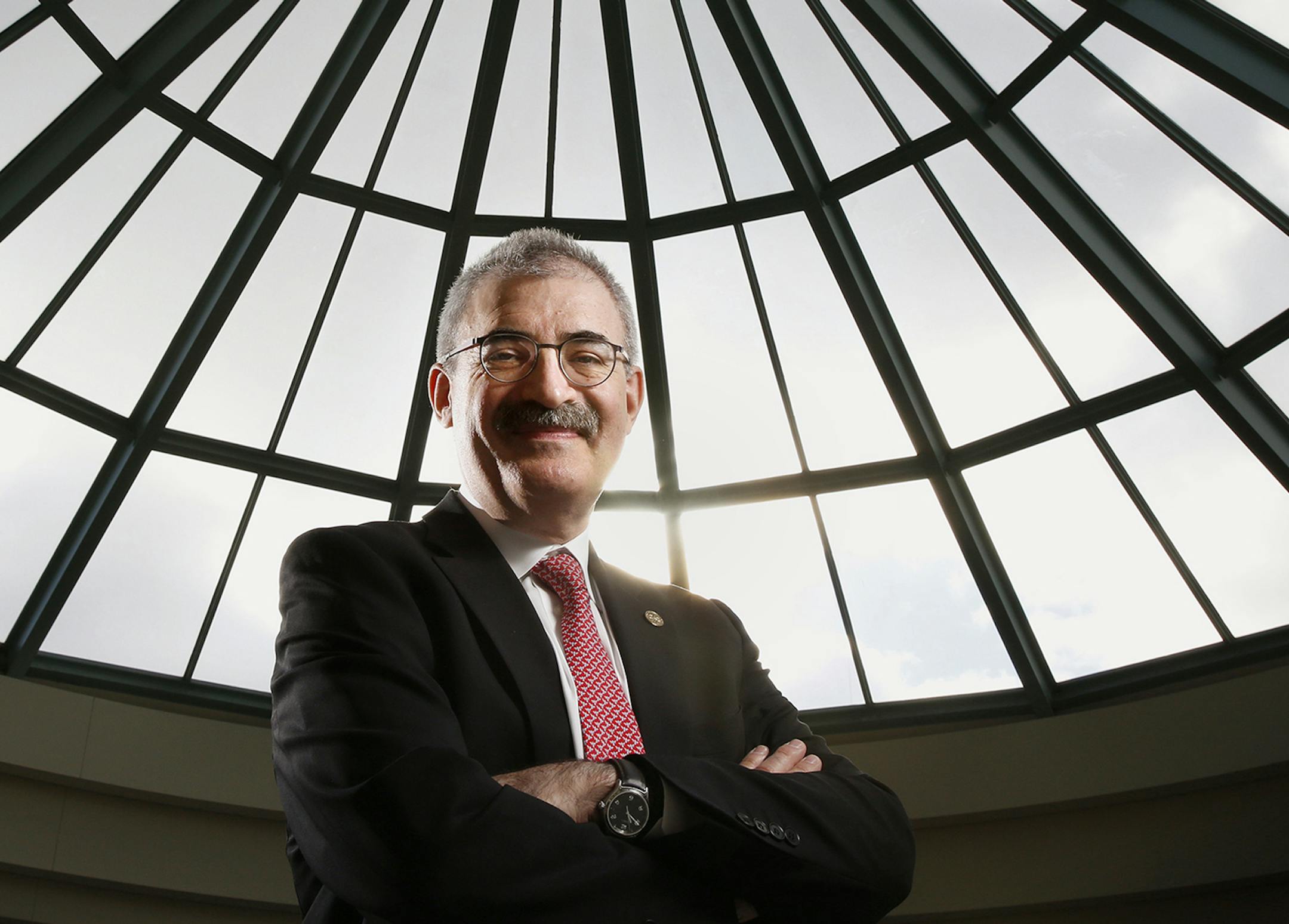 Chancellor Steven Rosenstone, the chief executive officer of the Minnesota State Colleges and Universities, poses outside his office in St. Paul. ] LEILA NAVIDI leila.navidi@startribune.com / BACKGROUND INFORMATION: Thursday, November 6, 2014. ORG XMIT: MIN1411061631150076