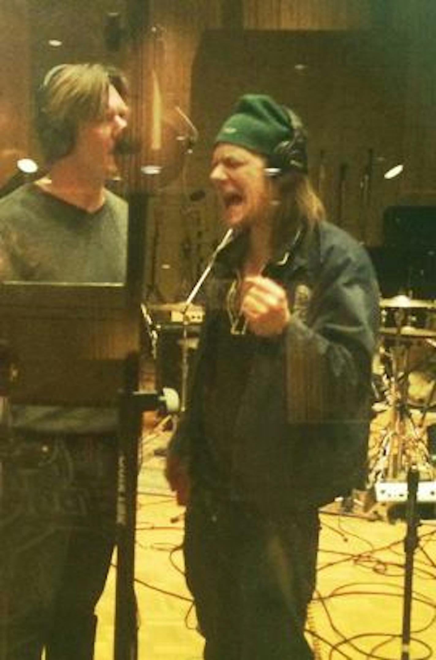 Paul and Dave Pirner in the studio recording "Cooler Then." / Courtesy Slim Town Singles