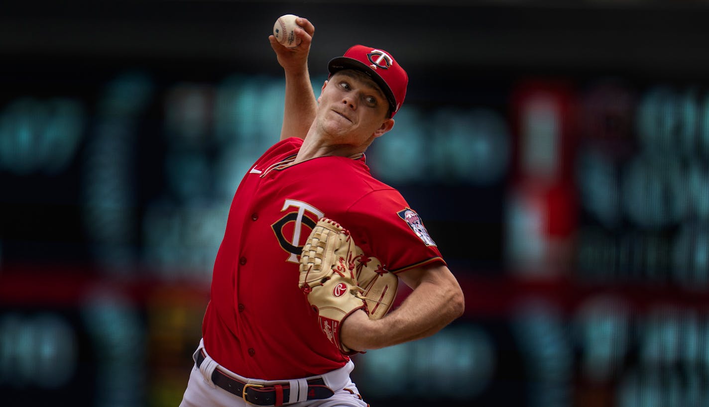 Minnesota Twins pitcher Sonny Gray in the first inning in Minneapolis, Minn., on Sunday, May 29, 2022.