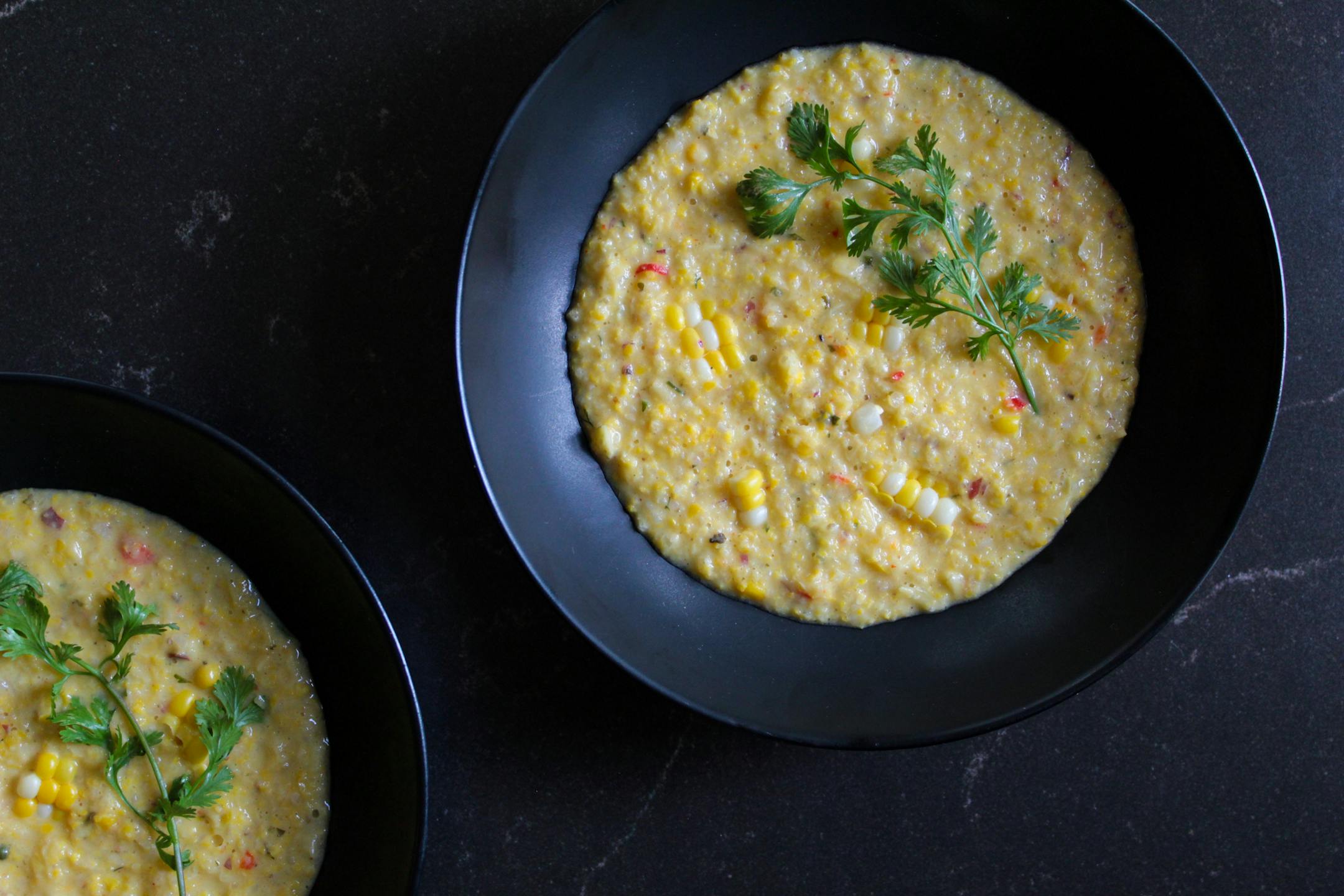 Coconut Corn Soup is light and creamy — a sweet twist on the classic summer soup. Recipe by Beth Dooley, Photo by Ashley Moyna Schwickert, Special to the Star Tribune