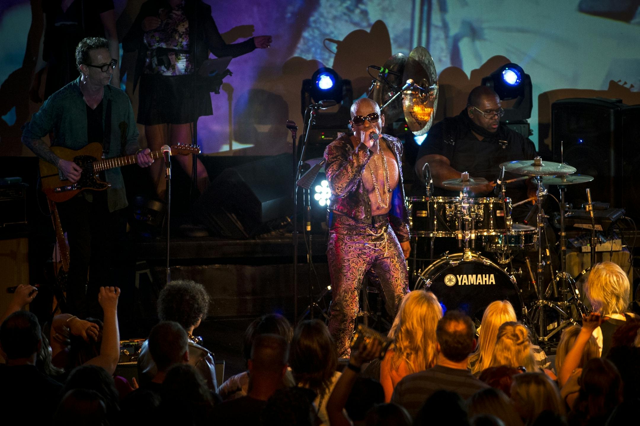 New Power Generation frontman, Julius Collins, performed during Friday night's show at Pepito's Parkway Theater.