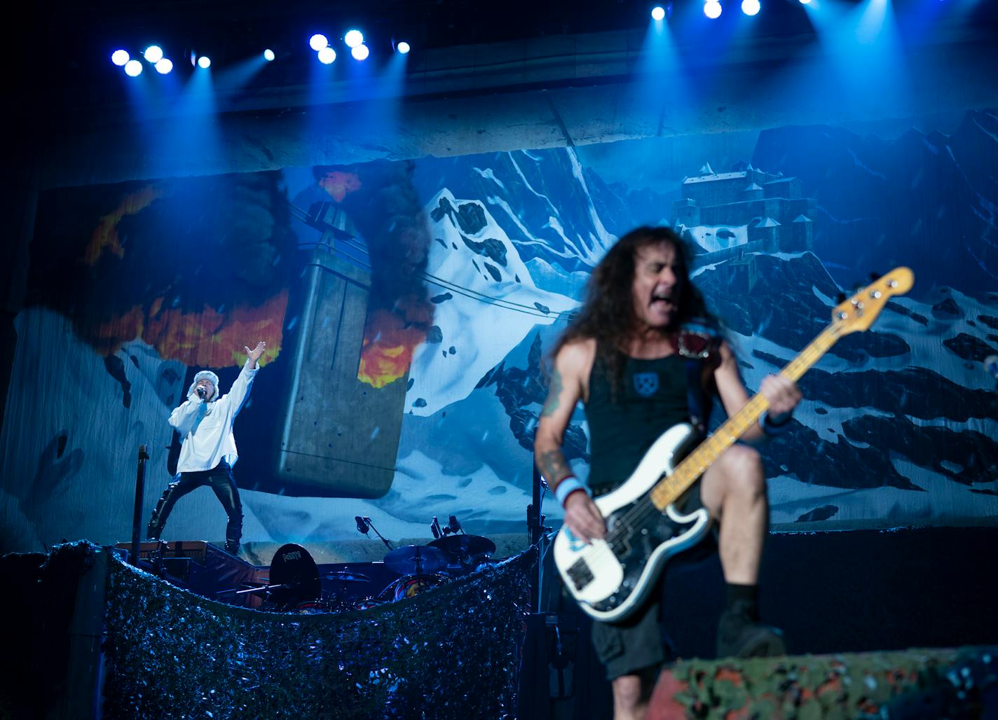 Singer Bruce Dickinson with bassist Steve Harris early in Iron Maiden's set. ] JEFF WHEELER • jeff.wheeler@startribune.com