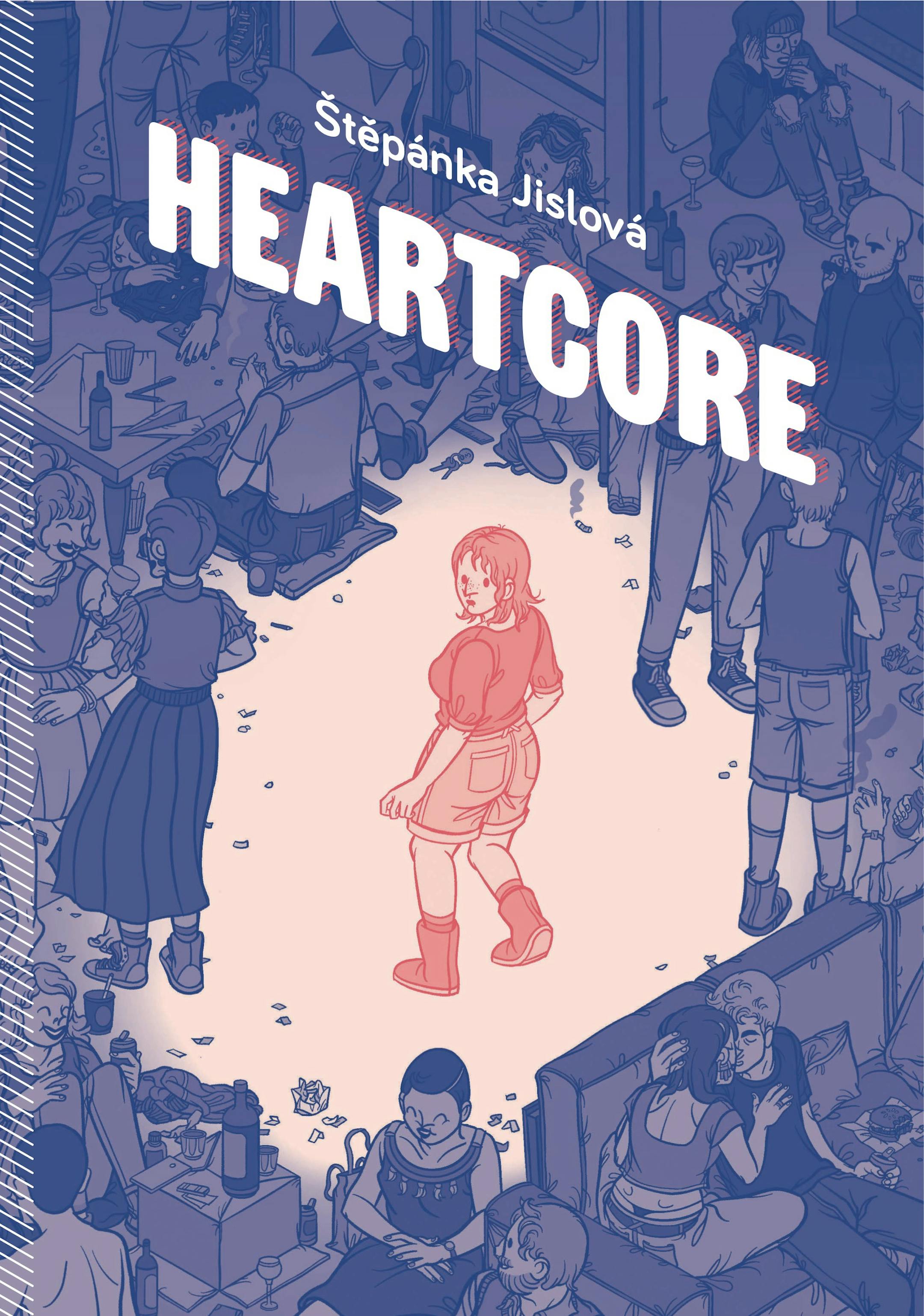 cover of Heartcore is a drawing of a woman, alone in the middle of a crowd