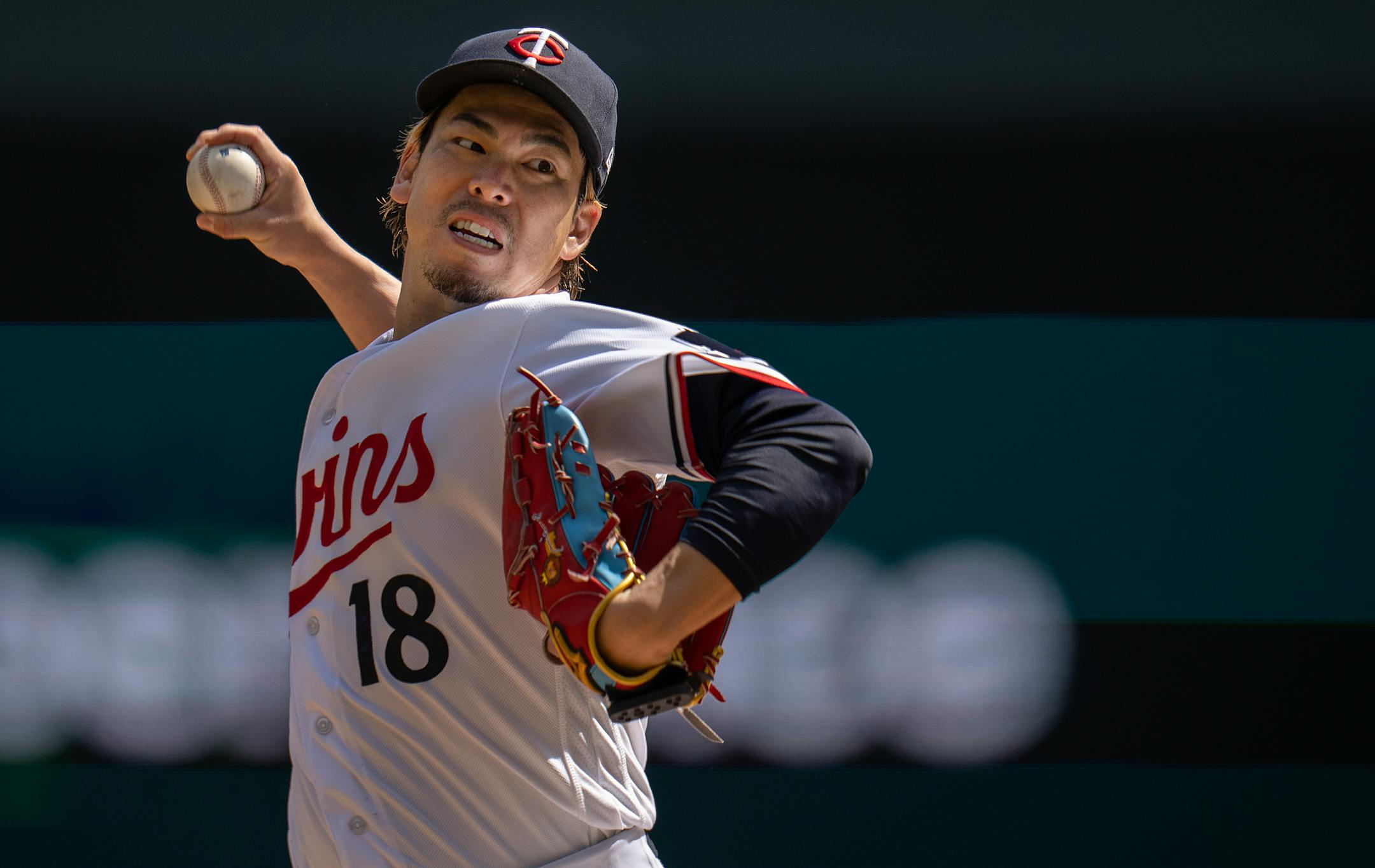 Minnesota Twins starting pitcher Kenta Maeda threw in the first inning Monday.